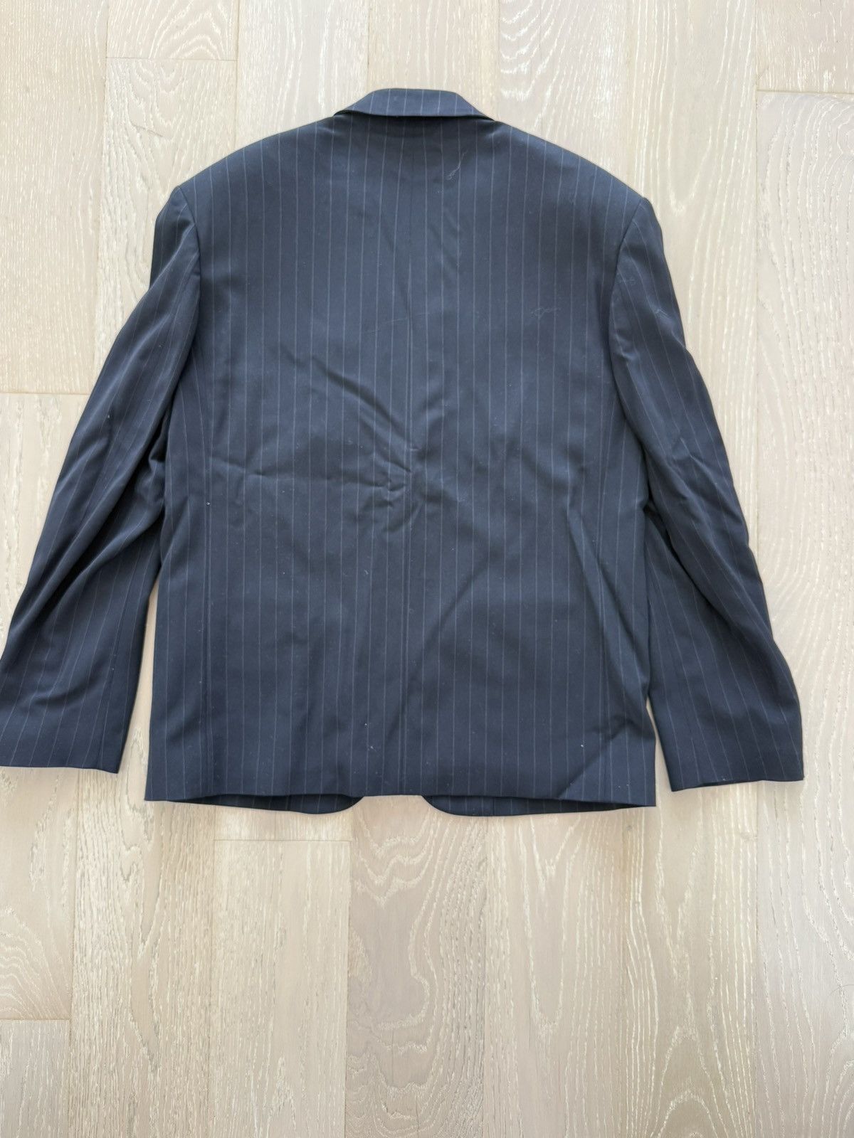 Acne Studios Acne Studios Navy Grey Pinstripe Twill Blazer Size 44R - 10 Thumbnail