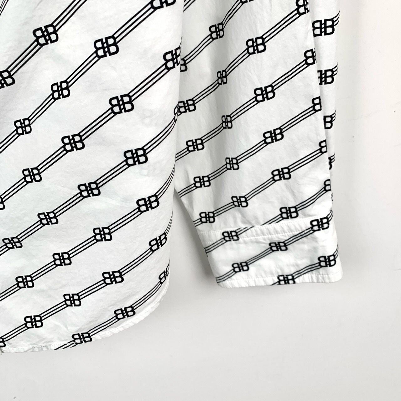 Balenciaga Balenciaga Double B Full Print Collared White Cotton Long-Sl Size XXS / US 00 / IT 34 - 5 Thumbnail