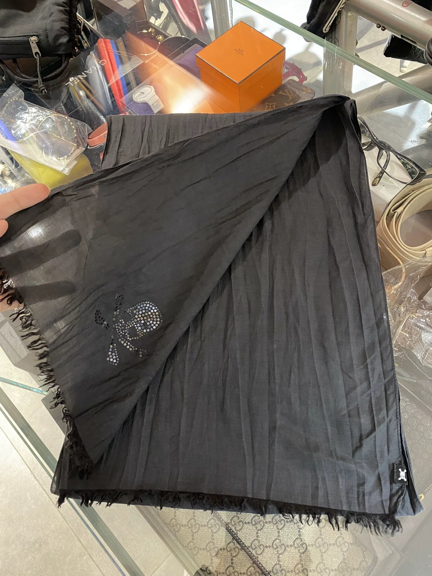 Roen Roen Pre-Owned Uni Rhinestone Skull Scarf Size ONE SIZE - 2 Thumbnail