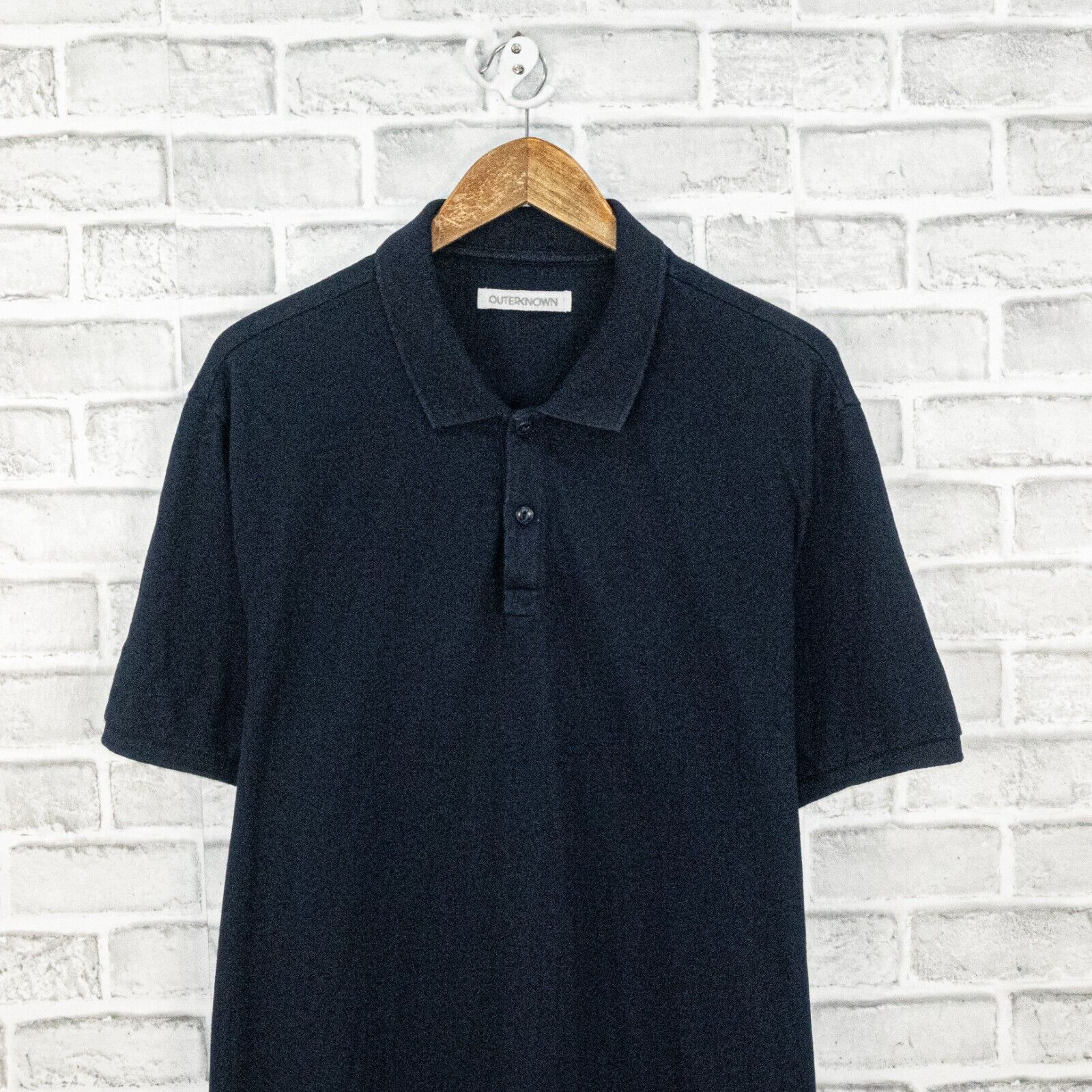 Outerknown OUTERKNOWN Men's Organic Cotton Polo shirt in Navy Blue Size US XXL / EU 58 / 5 - 5 Thumbnail