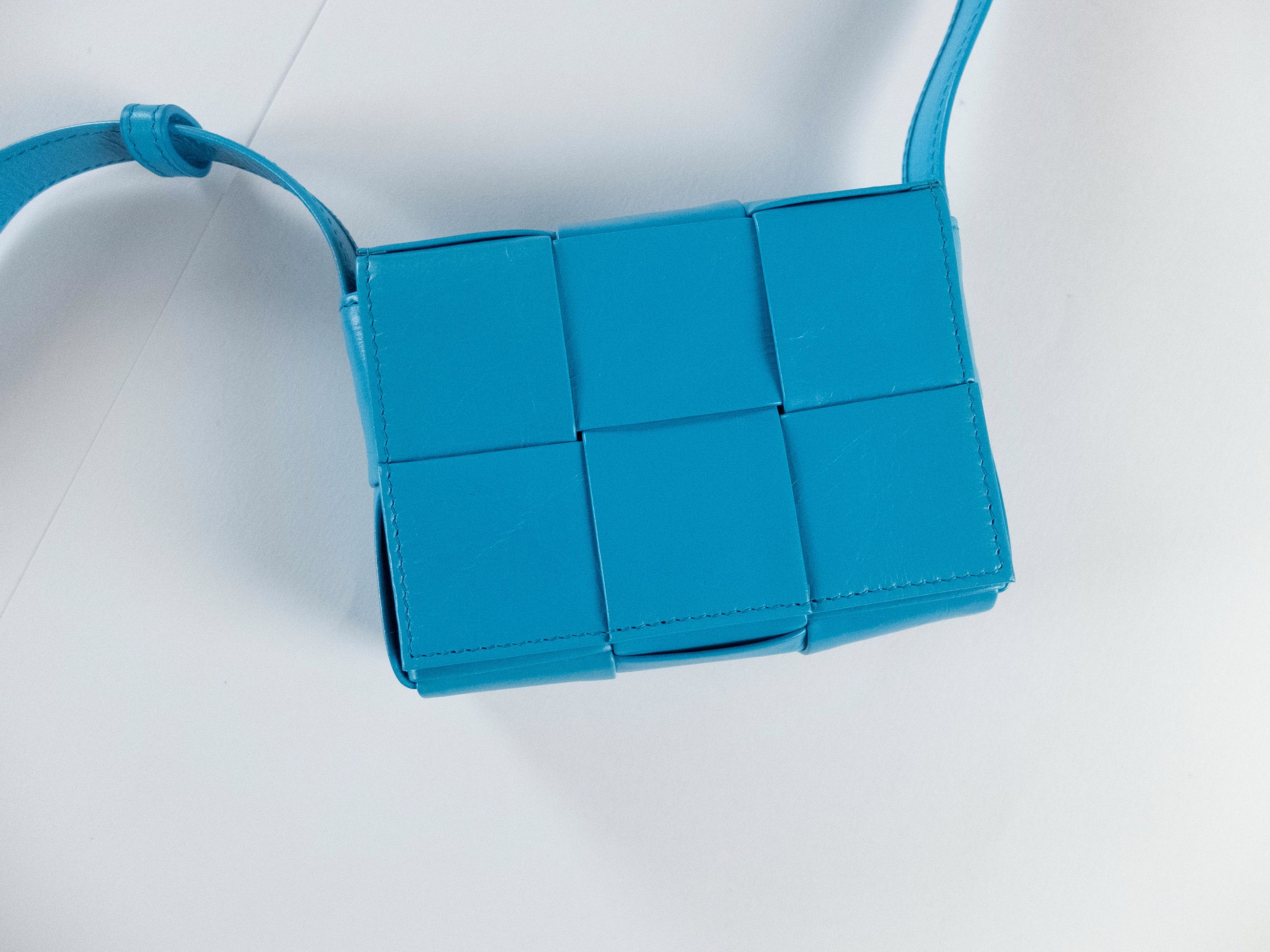 Bottega Veneta BOTTEGA VENETA Candy Cassette blue paper leather mini bag Size ONE SIZE - 6 Thumbnail