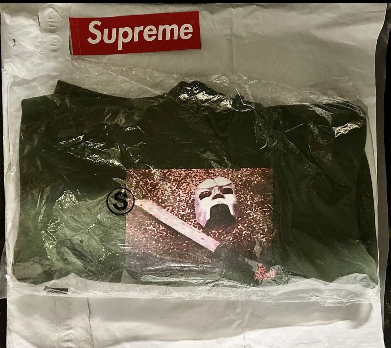 image of Supreme X Mf Doom Olive Hoodie Fw23 Size Small, Men's