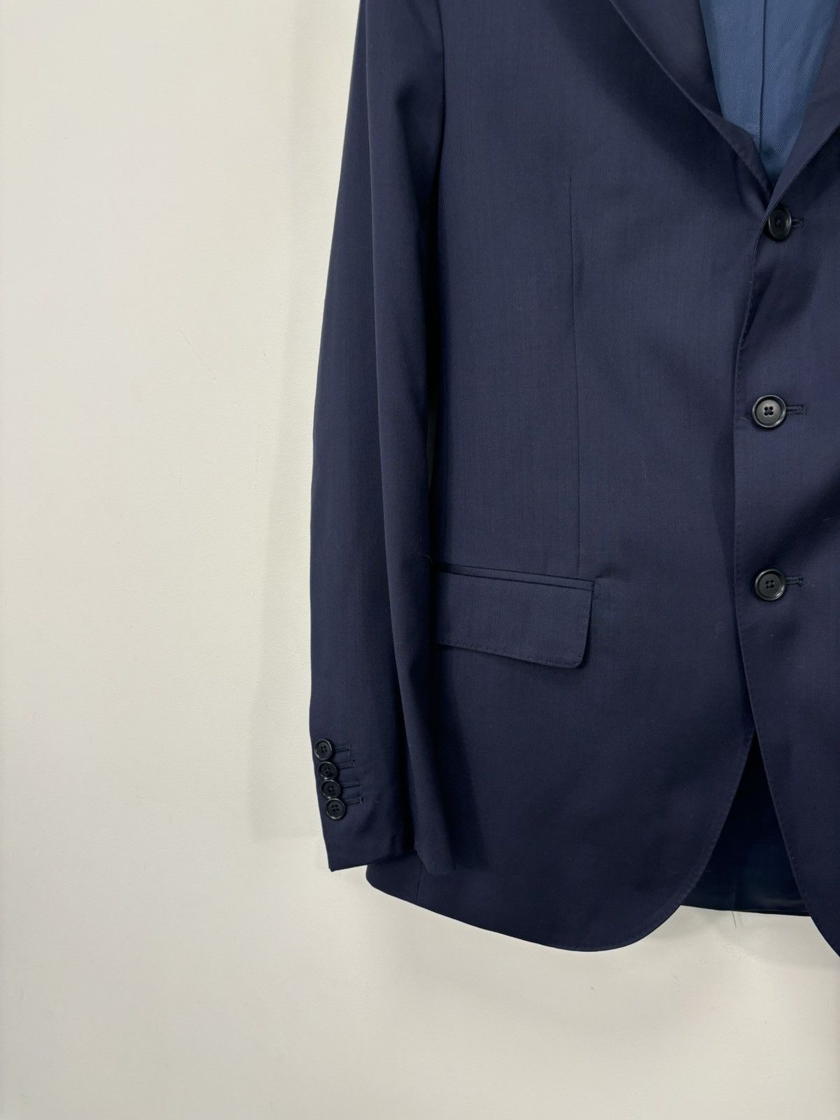 Other De Petrillo Napoli Gaiola Navy Blue Italian Luxury Wool Suit Size 46R - 9 Thumbnail