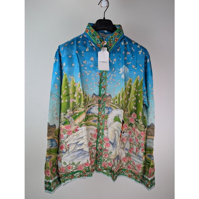Casablanca o1rshd1 L'Amour En Fleur Long Sleeve Silk Shirt in Multi Size US XL / EU 56 / 4 - 2 Thumbnail
