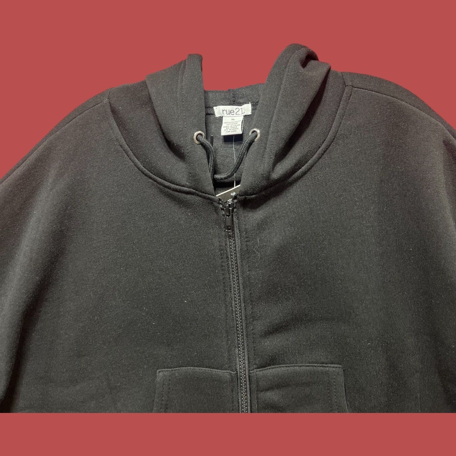 rue21 Rue 21 - Women's Long Sleeve Hooded Sweatshirt - Black - Ext Size XL / US 12-14 / IT 48-50 - 10 Thumbnail