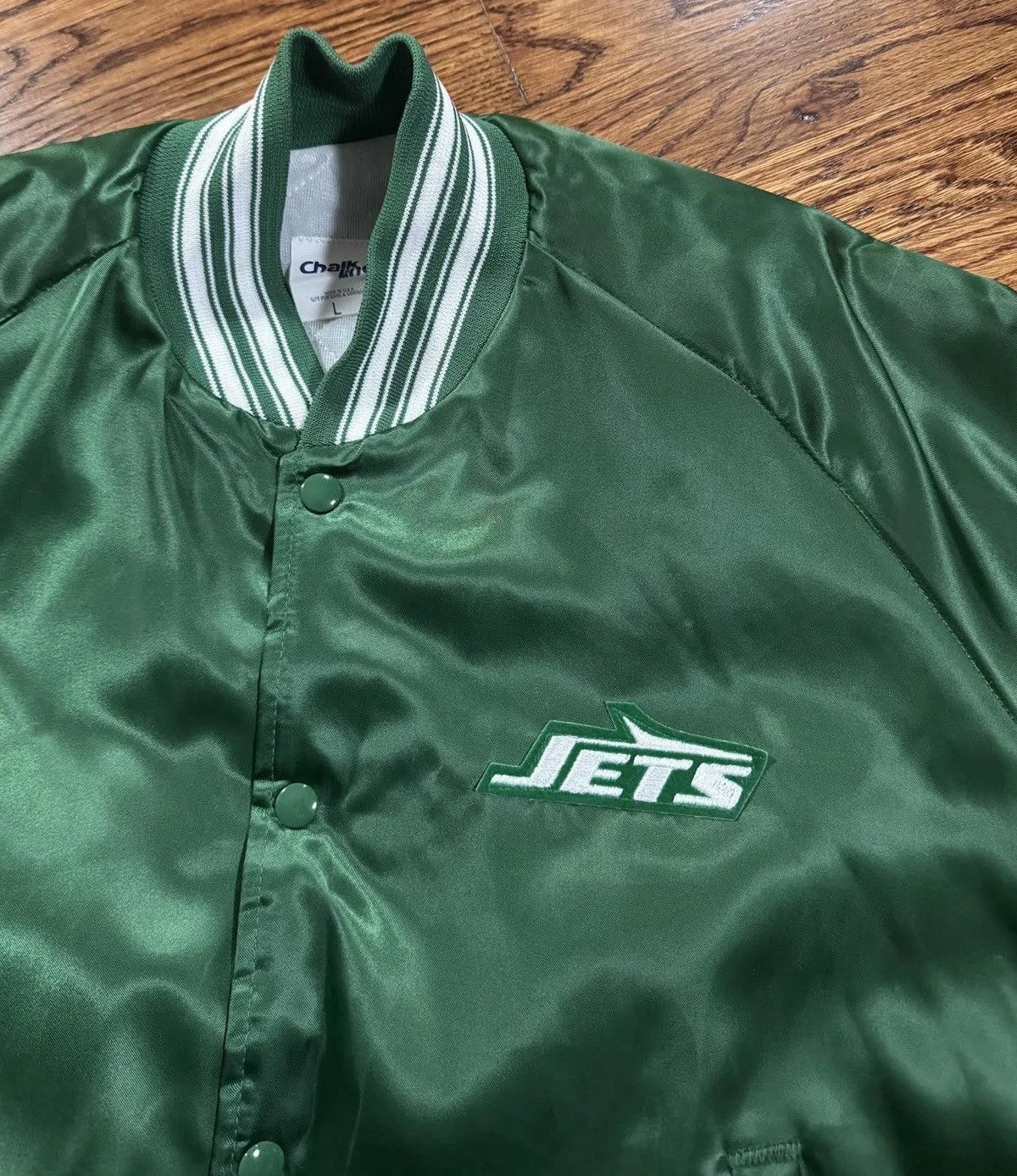 Chalk Line Vintage Chalk Line New York Jets Satin Jacket (Size L) Size US L / EU 52-54 / 3 - 3 Thumbnail