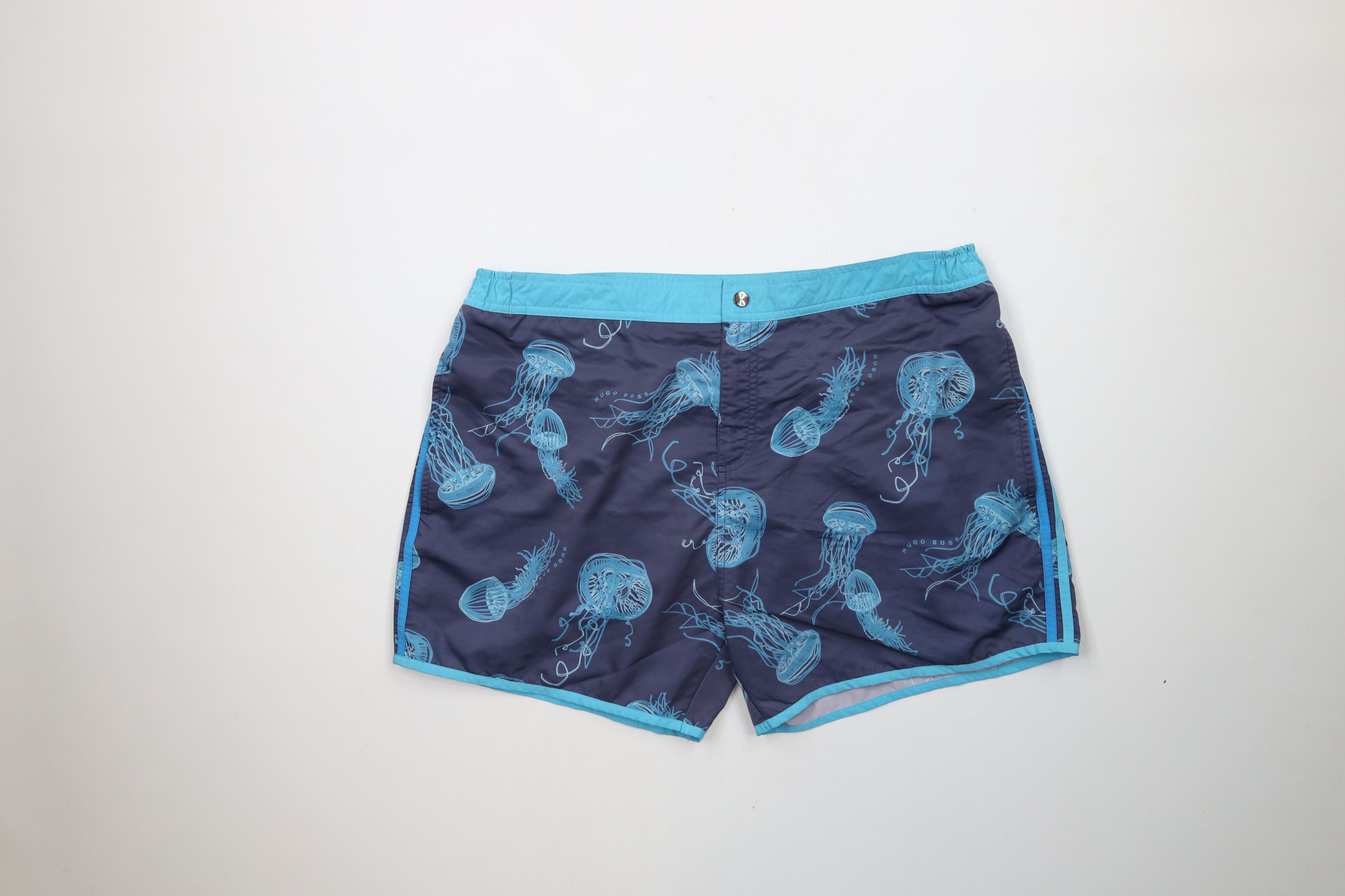 Hugo Boss × Vintage Hugo Boss All Over Print Above Knee Lined Swim Trunks Shorts Size US 36 / EU 52 - 1 Thumbnail