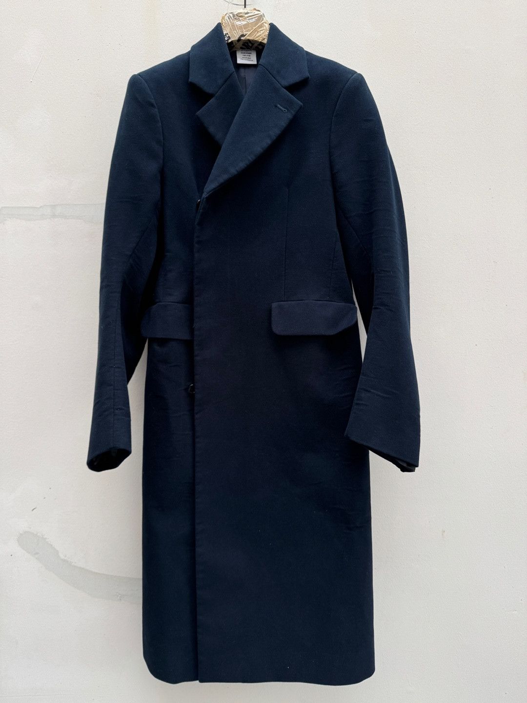 Vetements Vetements FW17 Oversized Moleskin Raw Hem Lettering Coat Size US S / EU 44-46 / 1 - 5 Thumbnail