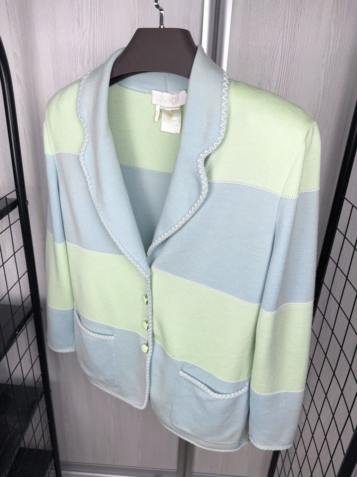 Escada Escada Magaretha Ley Colour Blocked Wool Blazer Germany 40 Size L / US 10 / IT 46 - 6 Thumbnail