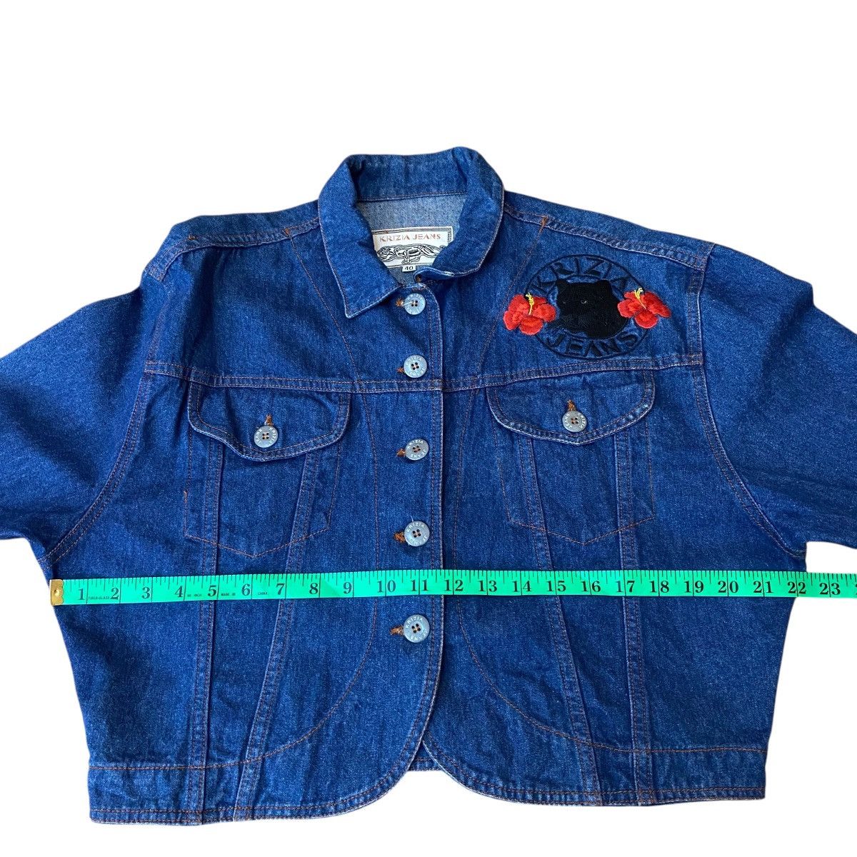 Krizia Vintage Krizia Jeans Embroidered Flowers Button Jacket Size S / US 4 / IT 40 - 17 Thumbnail