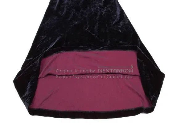 Comme des Garcons Comme Des Garcons size M Black Pink Retro Velvet Skirt Size 22" - 7 Thumbnail