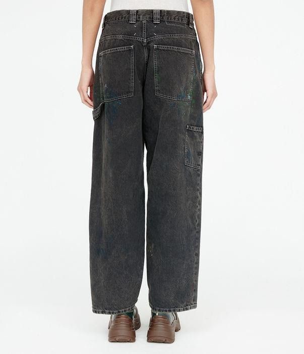Maison Margiela o1bcso1str0526 Paint Splatter Carpenter Jeans Washed Black Size 30" / US 8 / IT 44 - 3 Thumbnail