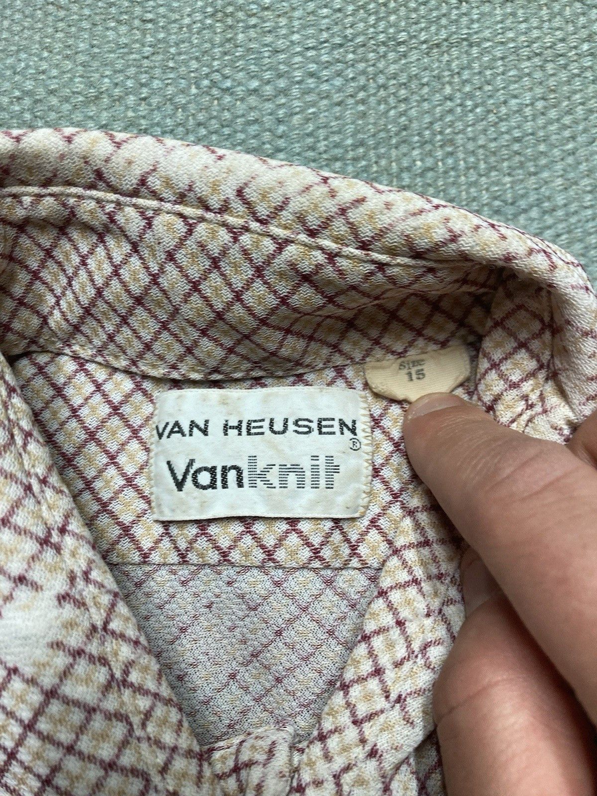 Van Heusen × Vintage 60s button shirt van heusen knit polyeste thin dagger medium Size US M / EU 48-50 / 2 - 6 Thumbnail