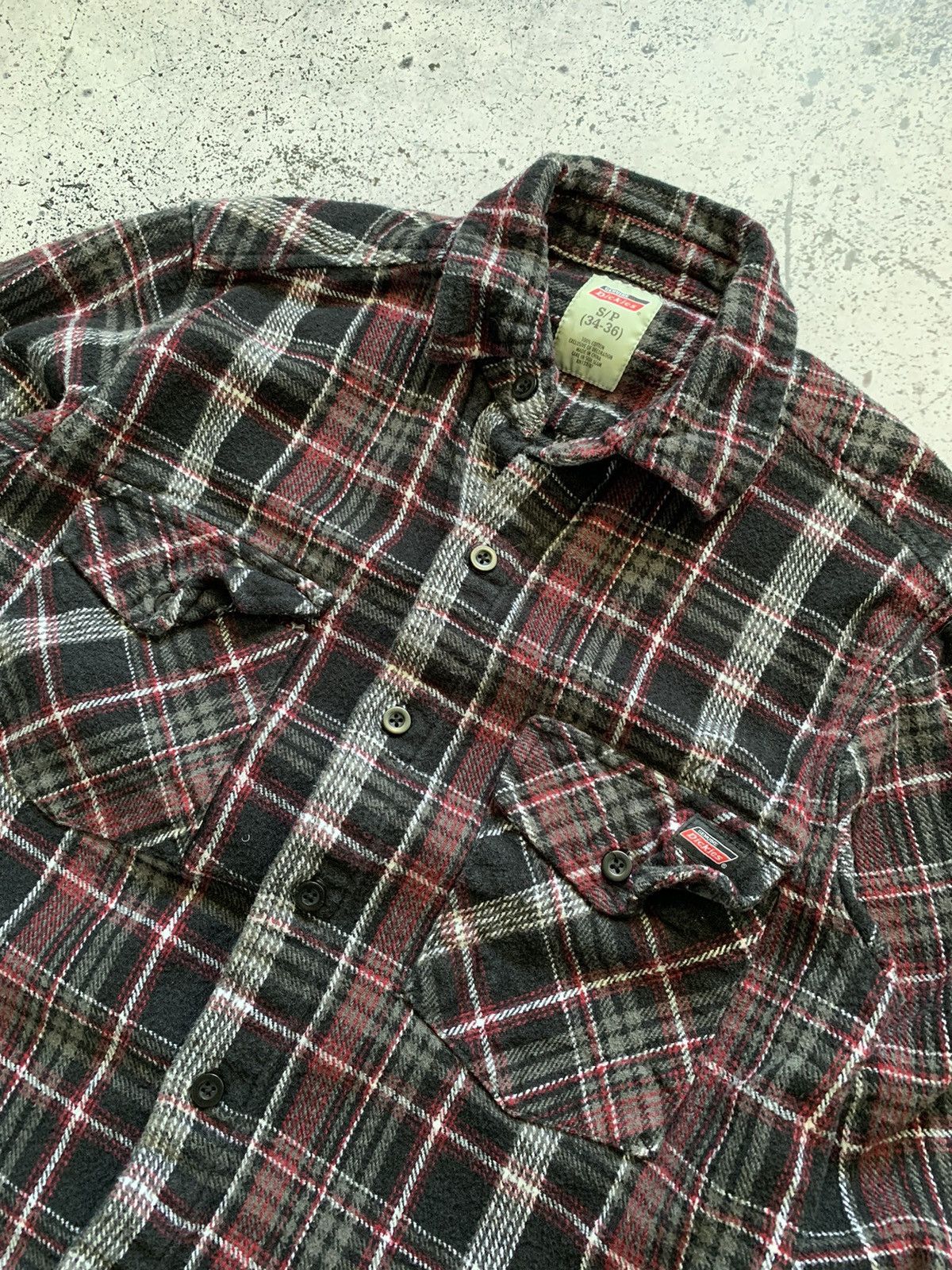 Dickies × Vintage Vintage Dickies Flannel Plaid Shirt Workwear Travis Style Size US S / EU 44-46 / 1 - 2 Thumbnail