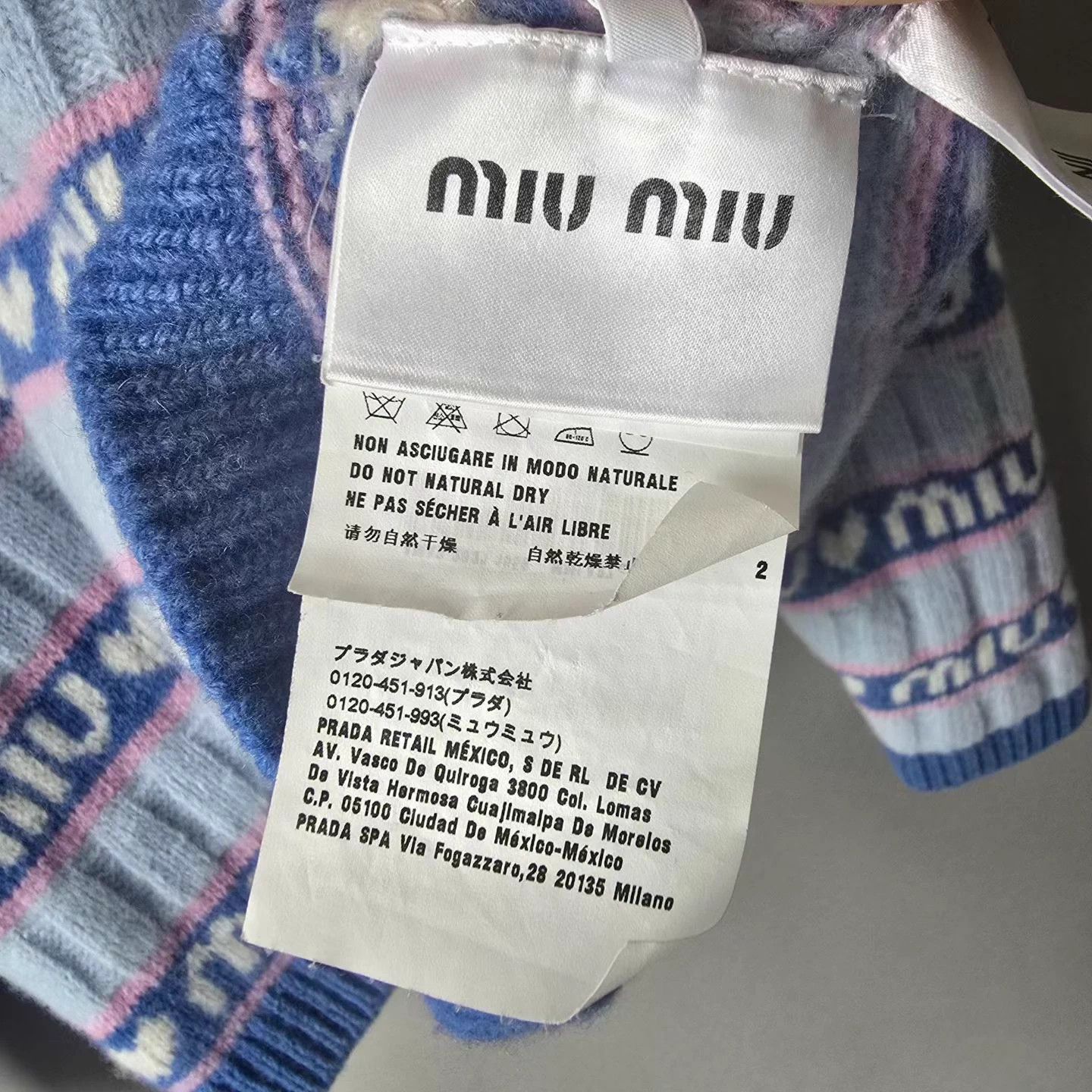 Miu Miu Miu Miu Blue Logo Stripe Wool Sweater 99 Size M / US 6-8 / IT 42-44 - 4 Thumbnail