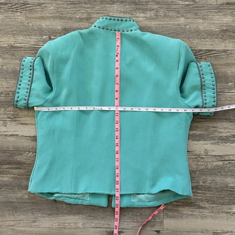 Double D Ranch Vintage Double D Ranch Studded Cross Turquoise Jacket Size L / US 10 / IT 46 - 6 Thumbnail