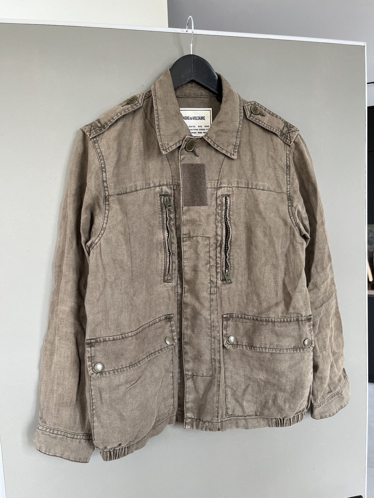 Zadig & Voltaire Zadig & Voltaire Kid Lin Lave Military Linen Jacket Size S / US 4 / IT 40 - 7 Thumbnail