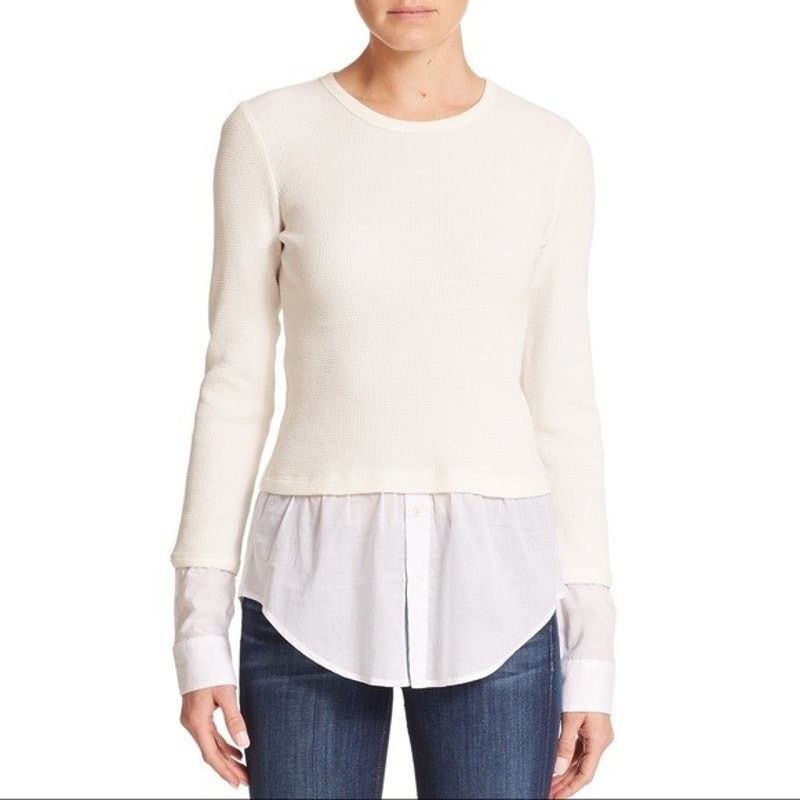 Theory Theory Mikaela Layered Top in Cream/White Size Small Size S / US 4 / IT 40 - 1 Thumbnail