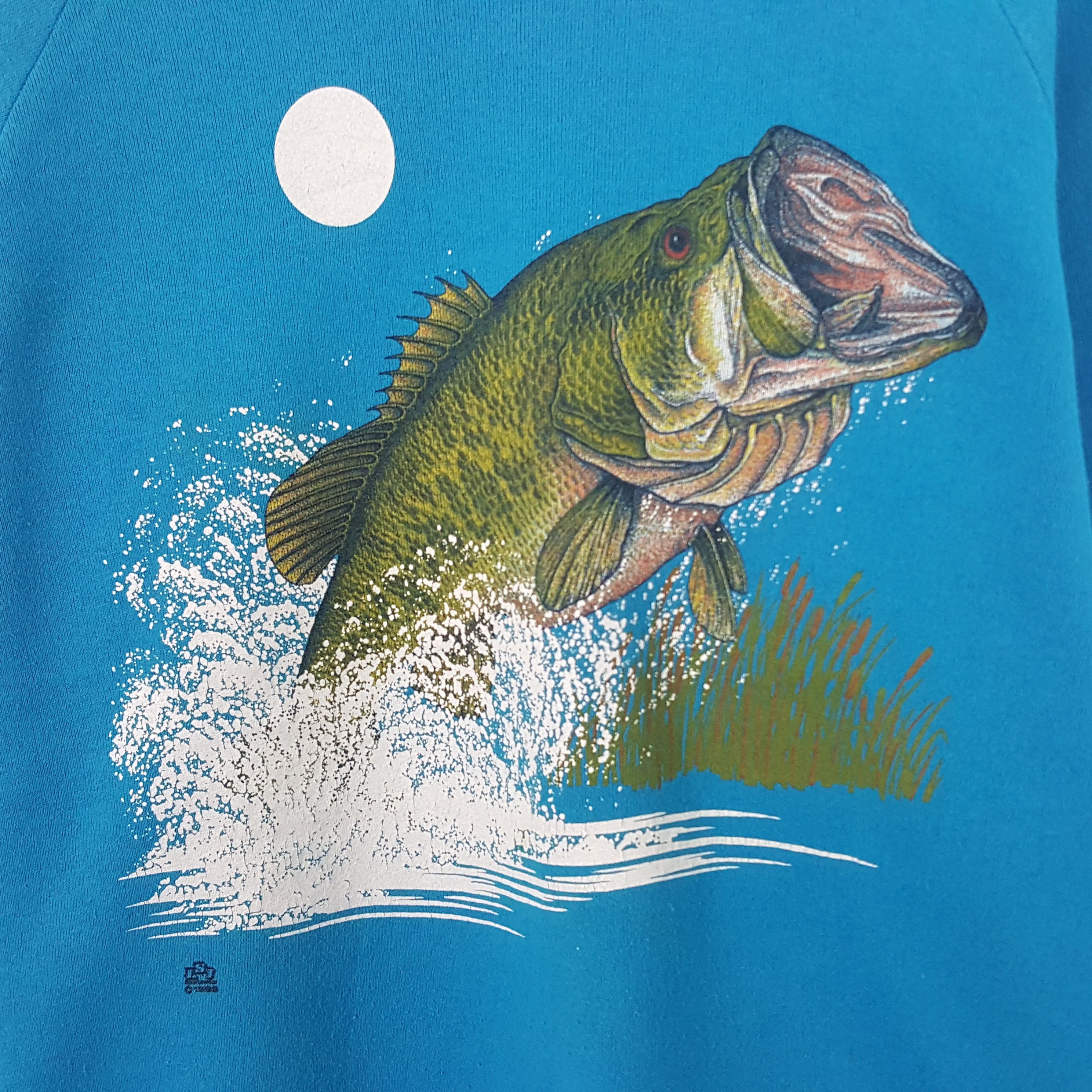 Jerzees × Vintage Vintage Fish Design Sweatshirt Size US L / EU 52-54 / 3 - 2 Thumbnail
