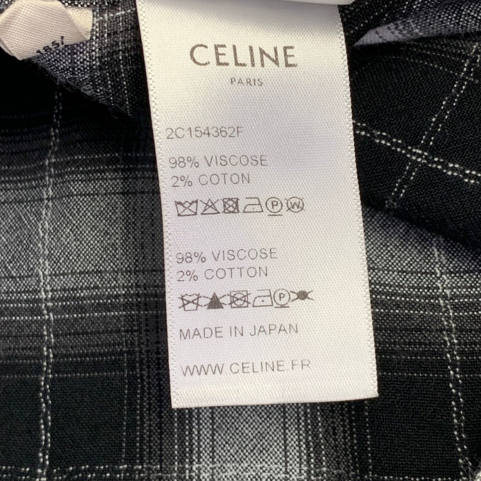 Celine CELINE Black White Plaid Viscose Cotton Button Down Shirt Size US XXL / EU 58 / 5 - 6 Thumbnail