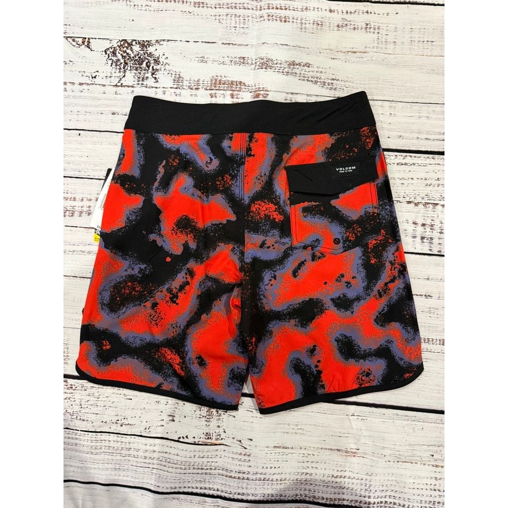 Volcom NWT Volcom Men's Size 27 Red Abstract Surf Swim Trunks Size US 28 / EU 44 - 6 Thumbnail