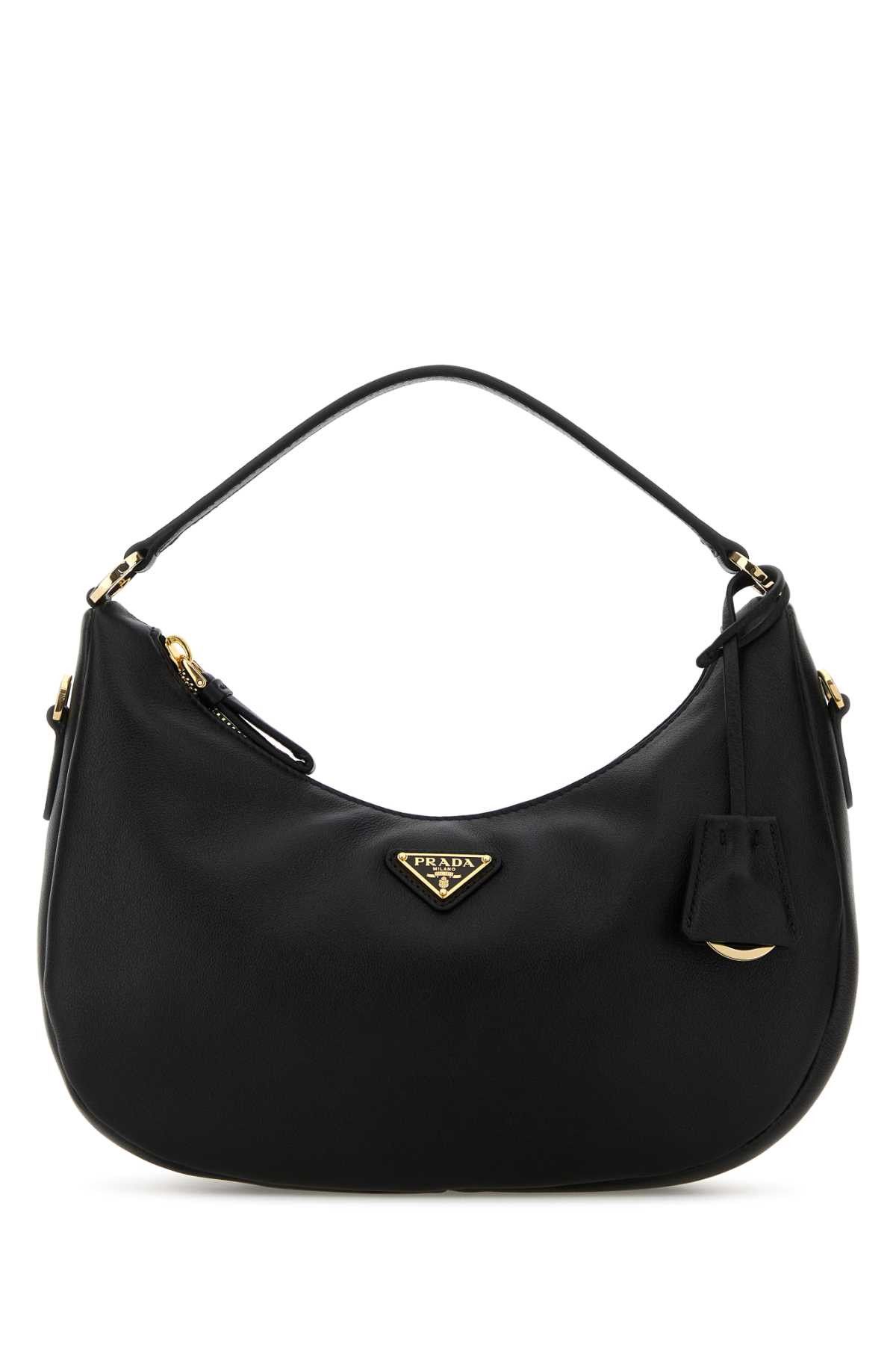 Prada Black Leather Handbag Size ONE SIZE - 1 Thumbnail