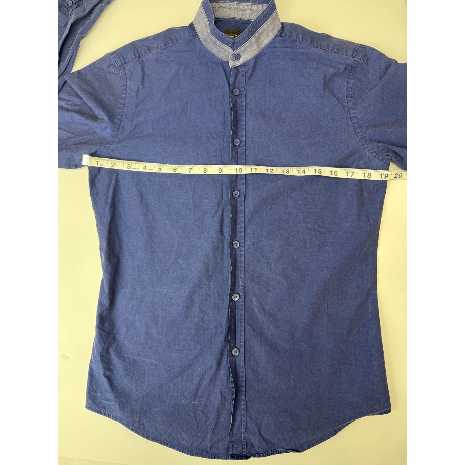 Zara Zara Man Slim Fit Blue Button-Down Shirt Stand Collar Small Size US S / EU 44-46 / 1 - 3 Thumbnail