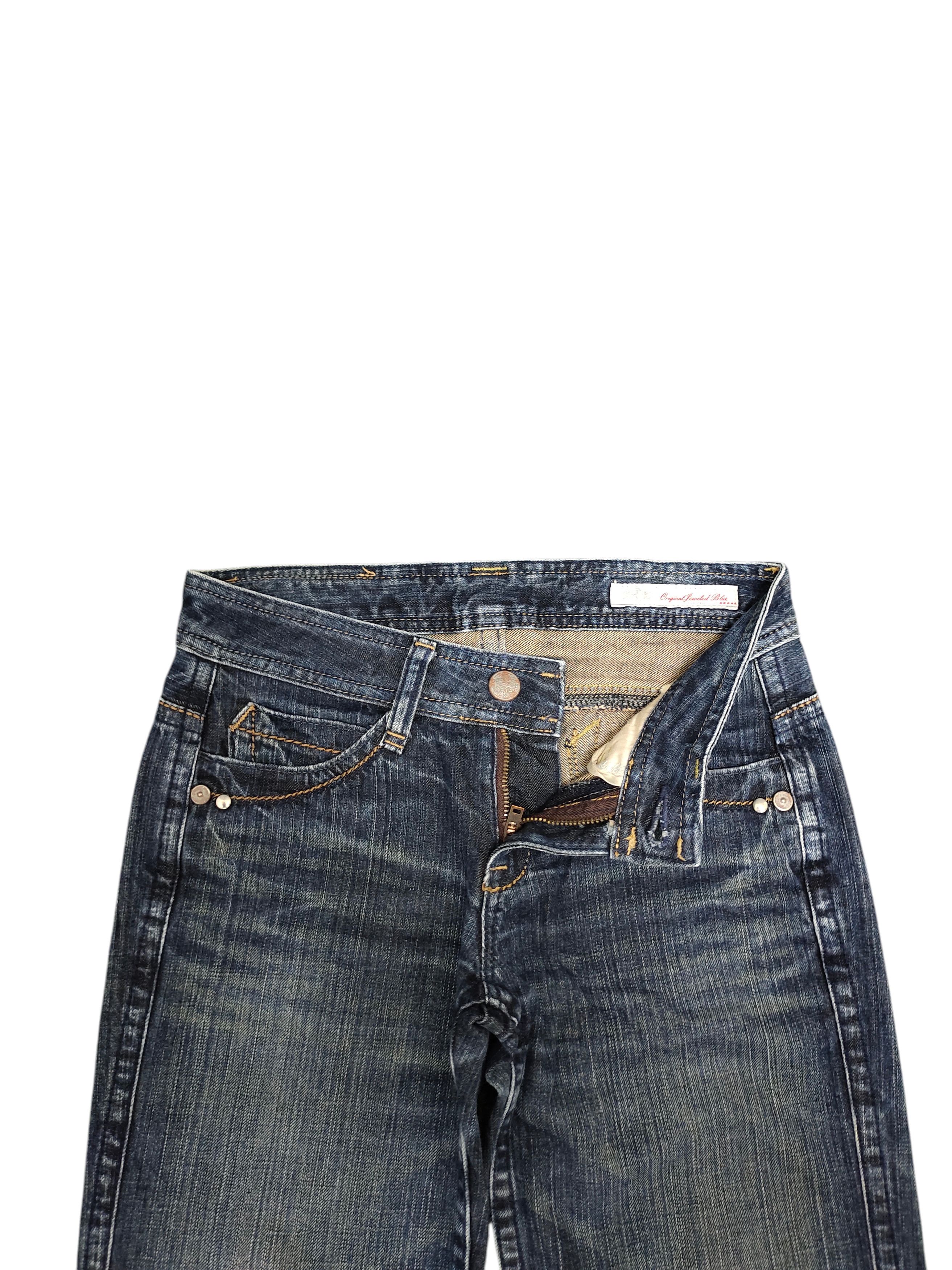 Le Grande Bleu (L.G.B.) Flare Jeans Brappers Embroidered Denim Bootcut Low Rise Size US 27 - 10 Thumbnail