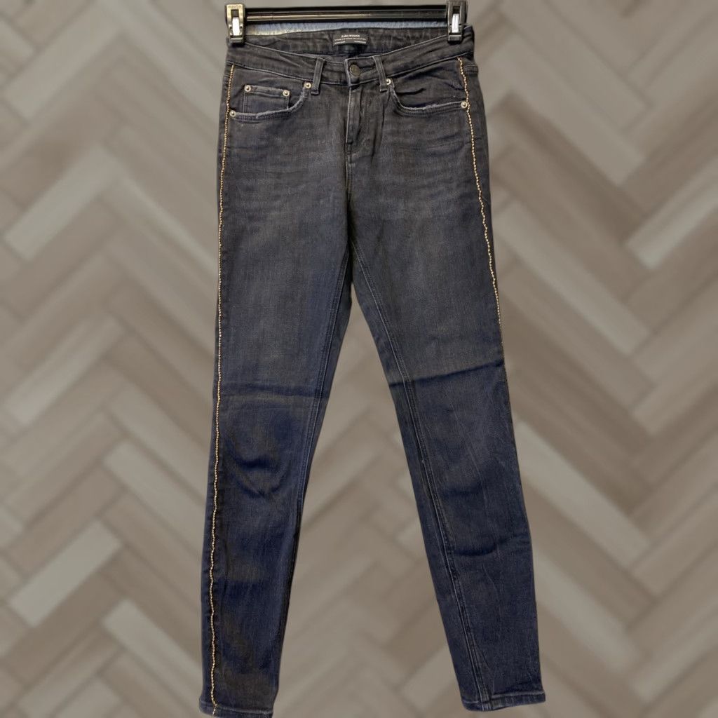 Zara ZARA High Rise Skinny Jeans Women's Size 4 Black Denim Stretch Marine 28 in Size 27" / US 4 / IT 40 - 1 Thumbnail