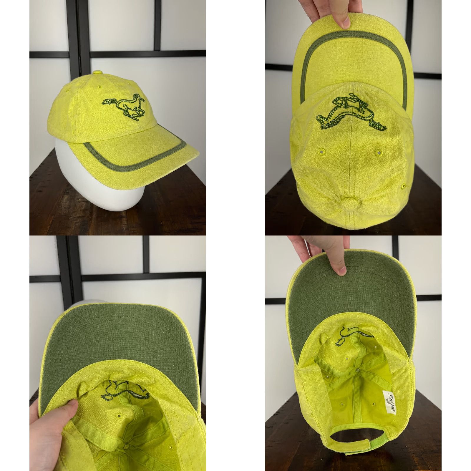 Vintage VINTAGE Horse Hat Cap Strap Back Womens One Size Green Bling Western Cotton Fox Fire Size ONE SIZE - 8 Thumbnail