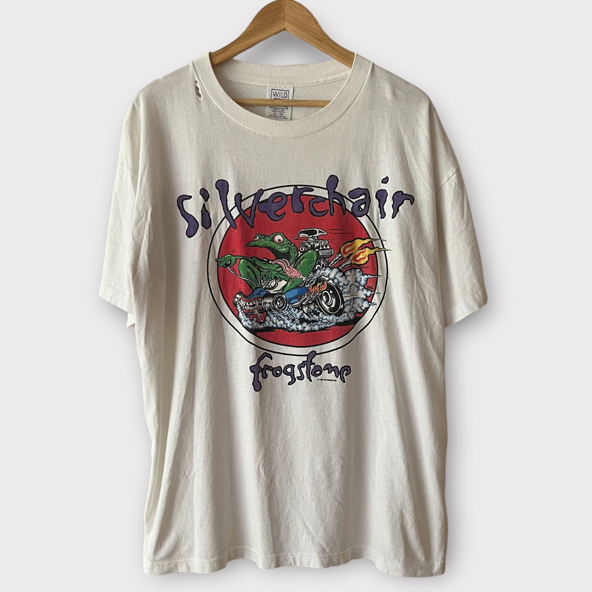 image of 1995 Silverchair "frogstomp" Vintage Tour Grunge Shirt 90's in White, Men's (Size XL)