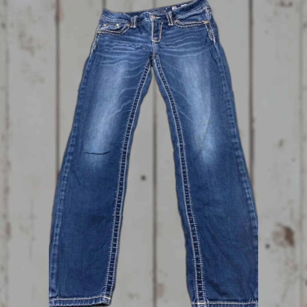 Miss Me Miss Me Jeans Womens 28 Mid-Rise Super Skinny Embellished Studded Embroidered Jeans Size 28" / US 6 / IT 42 - 1 Thumbnail