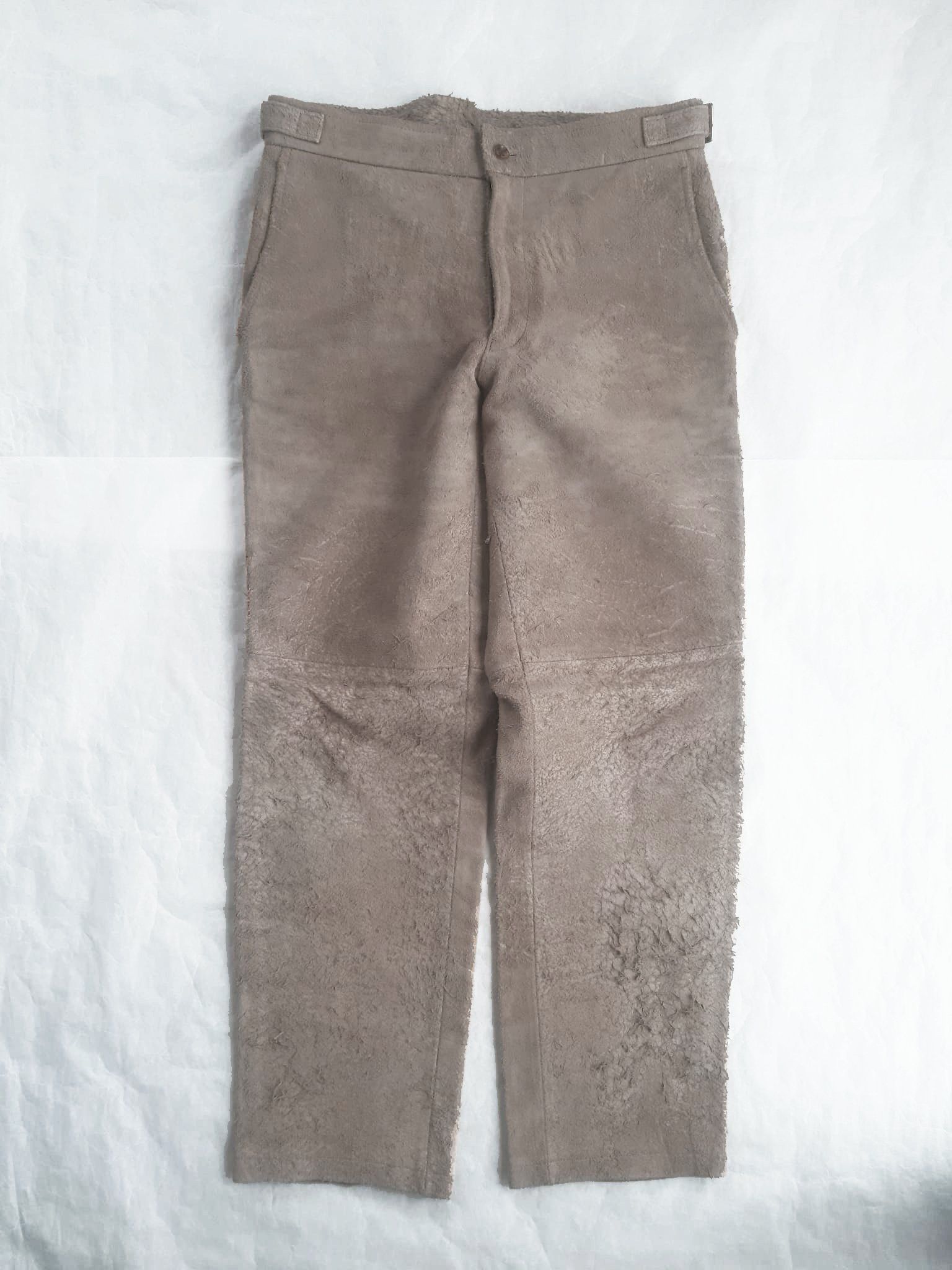 Comme des Garcons Homme Plus FW 2002 CDGh+ Blistered Suede Reverse Cow Leather Pants Size US 28 / EU 44 - 1 Thumbnail