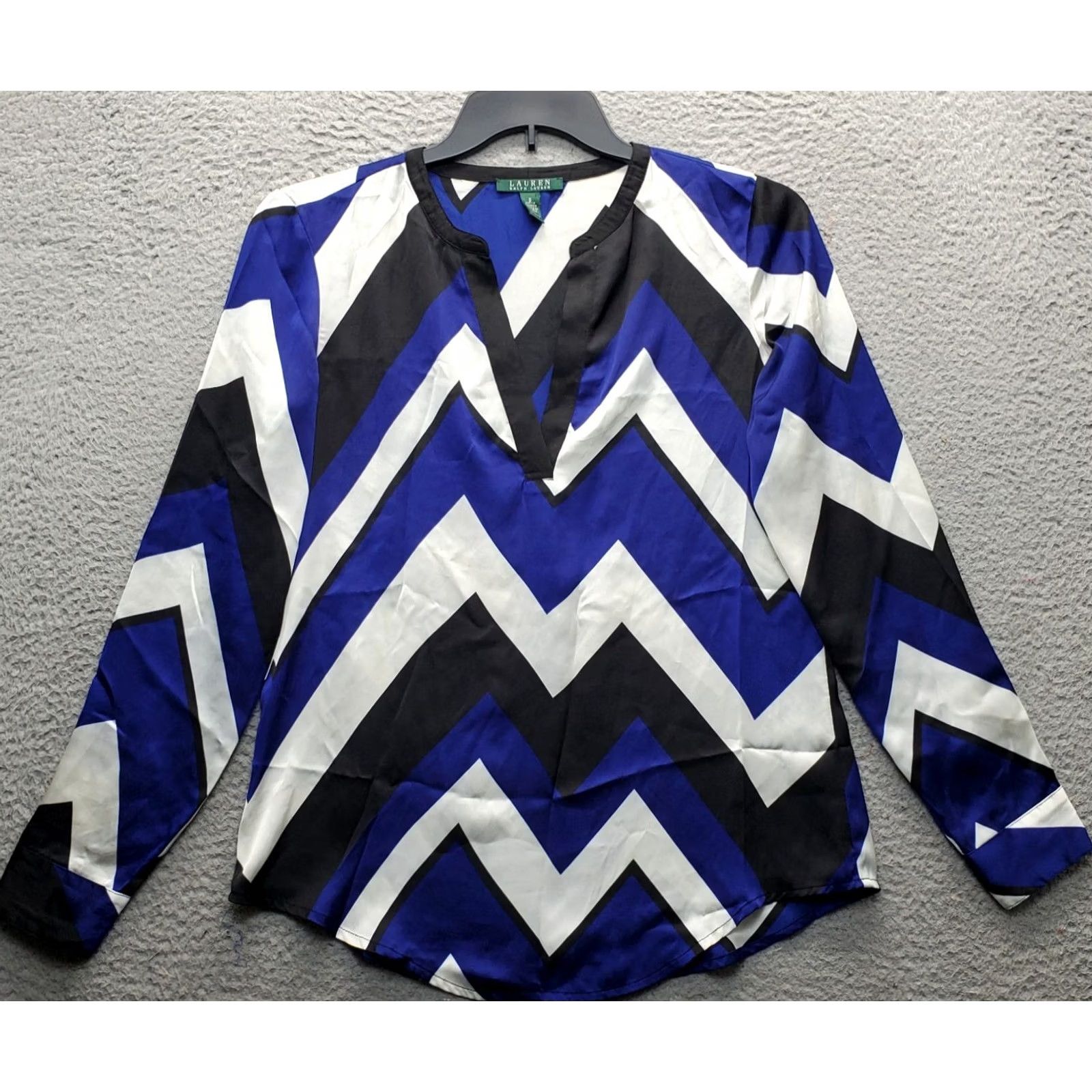 Ralph Lauren Lauren Ralph Lauren Blouse Womens Size S Chevron Print Sheer V-Neck Shawl? Size S / US 4 / IT 40 - 2 Thumbnail