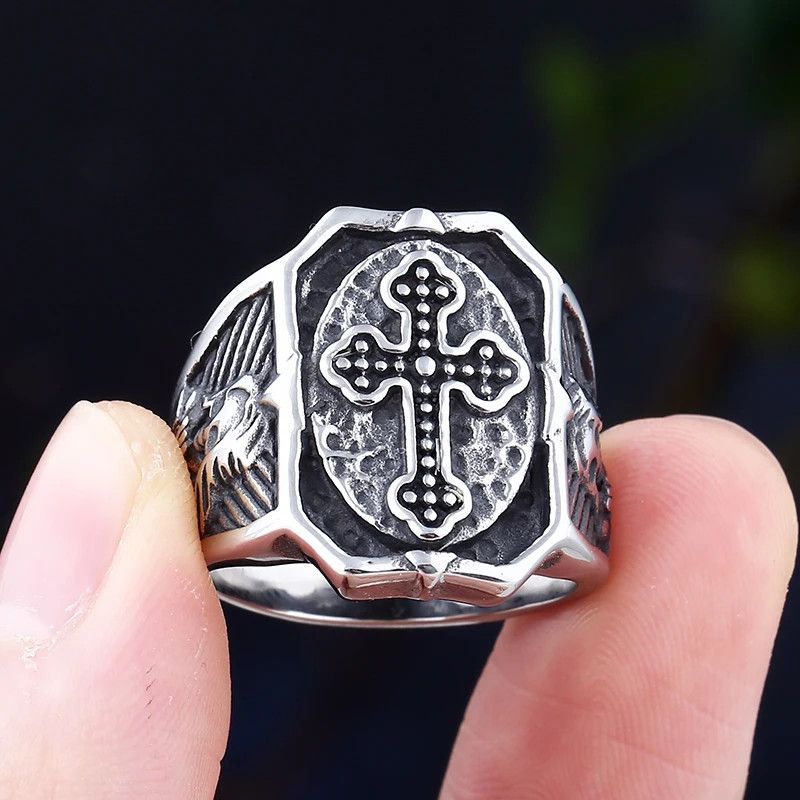 Japanese Brand × Jewelry × Vintage Cross Ring With Calvarium Skull Size ONE SIZE - 2 Thumbnail