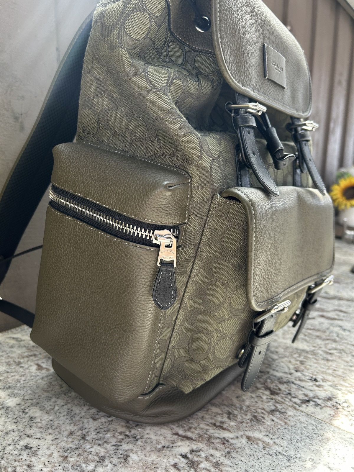 Coach COACH Leather Backpack Daypack CE523 Signature Pattern Size ONE SIZE - 14 Thumbnail