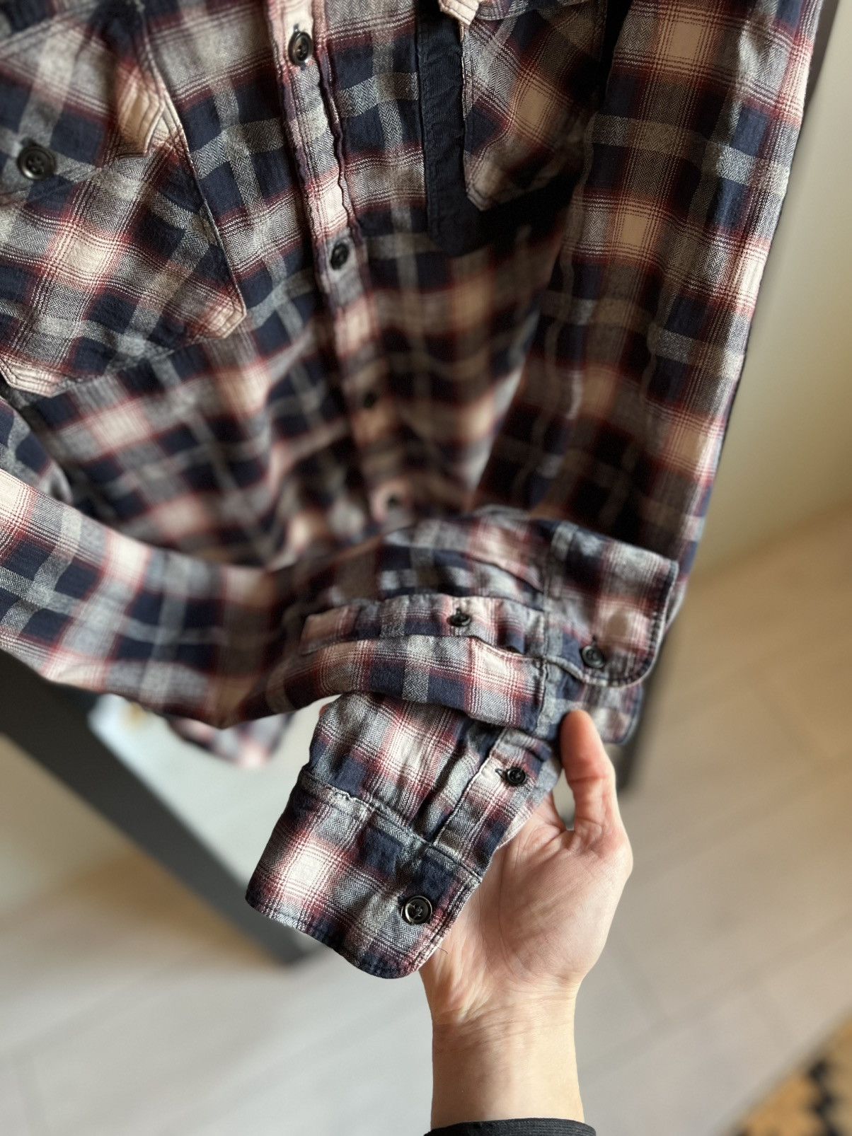 Allsaints Allsaints Plaid Corduroy Accent Cotton Flannel Shirt Size US M / EU 48-50 / 2 - 6 Thumbnail