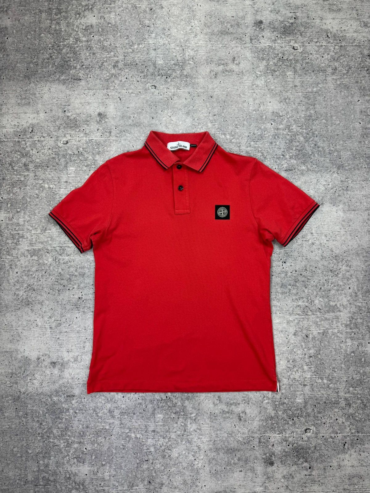 Stone Island Patch Program Coral Classic Polo T-Shirt Men M
