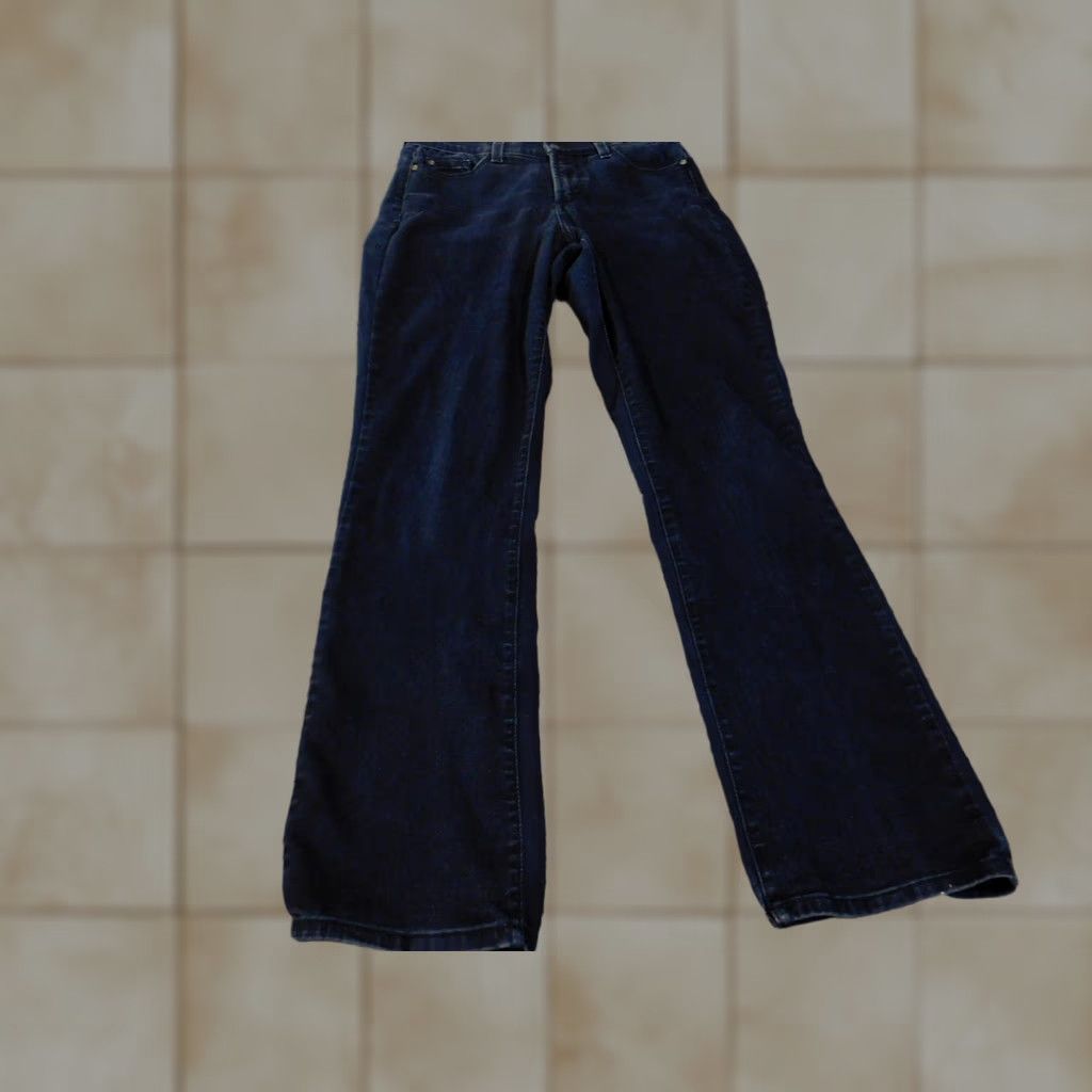 NYDJ NYDJ Jeans Womens 6 Blue Dark Wash Straight Leg Rhinestone Embellished Pockets Size 28" / US 6 / IT 42 - 1 Thumbnail