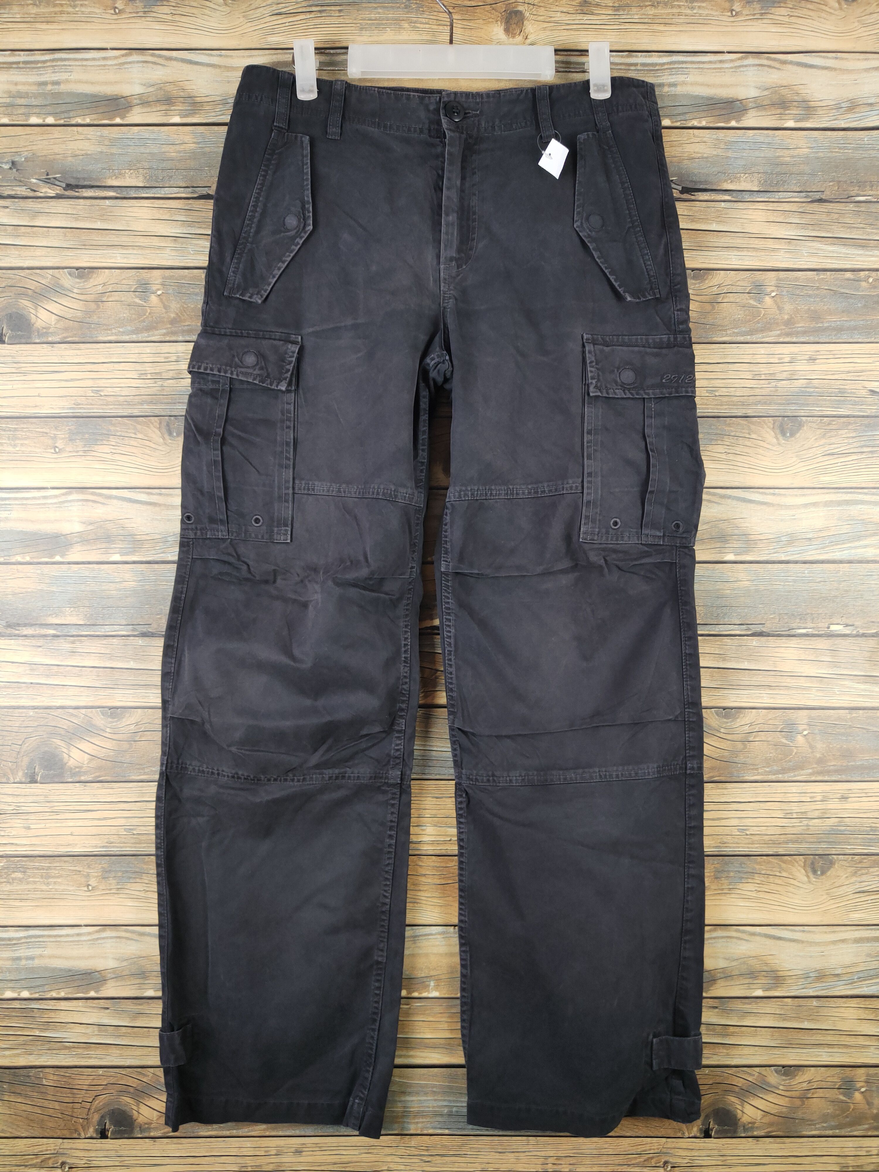 291295=Homme DL 291295 Homme Black Multipocket Tactical Cargo Pants #1335 Size US 32 / EU 48 - 1 Thumbnail