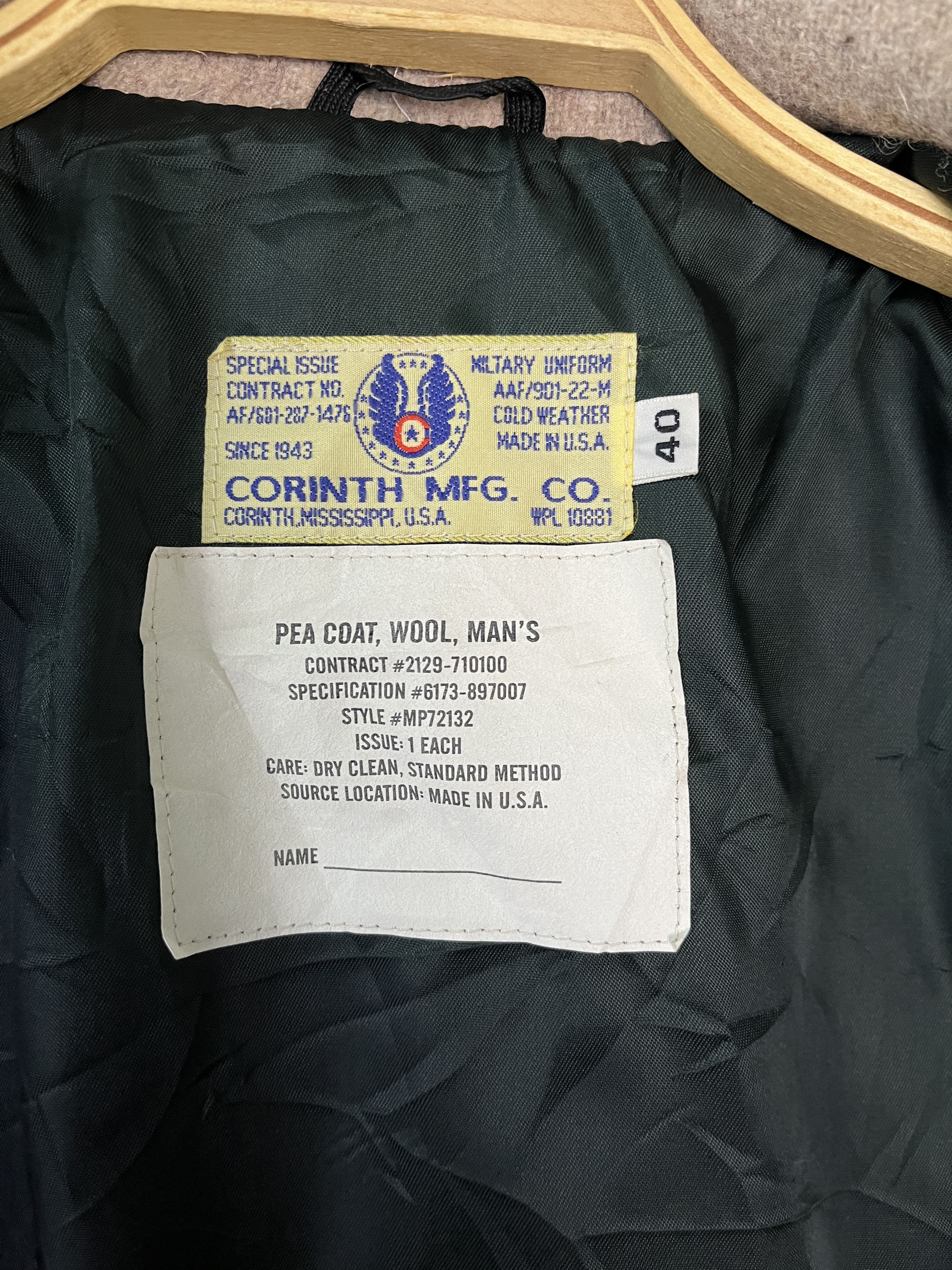 Vintage Corinth Mfg Pea Coat Made in USA Military Uniform Size US M / EU 48-50 / 2 - 8 Thumbnail