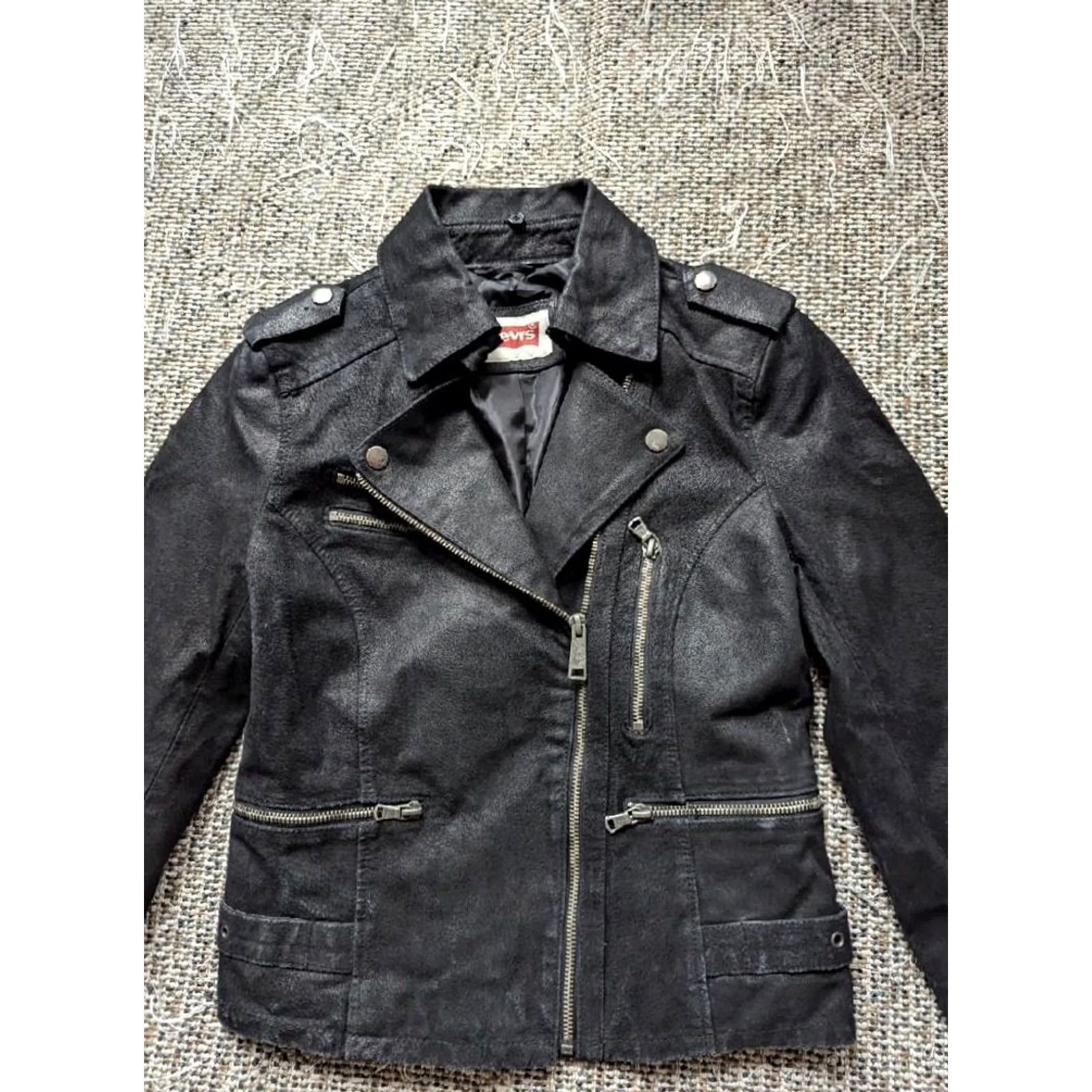 Levi's VINTAGE Levi's BIKER motorcycle jacket XS Women Leather Black Zip Jacket XS Women Leather Black BIKER 90s Size XS / US 0-2 / IT 36-38 - 7 Thumbnail