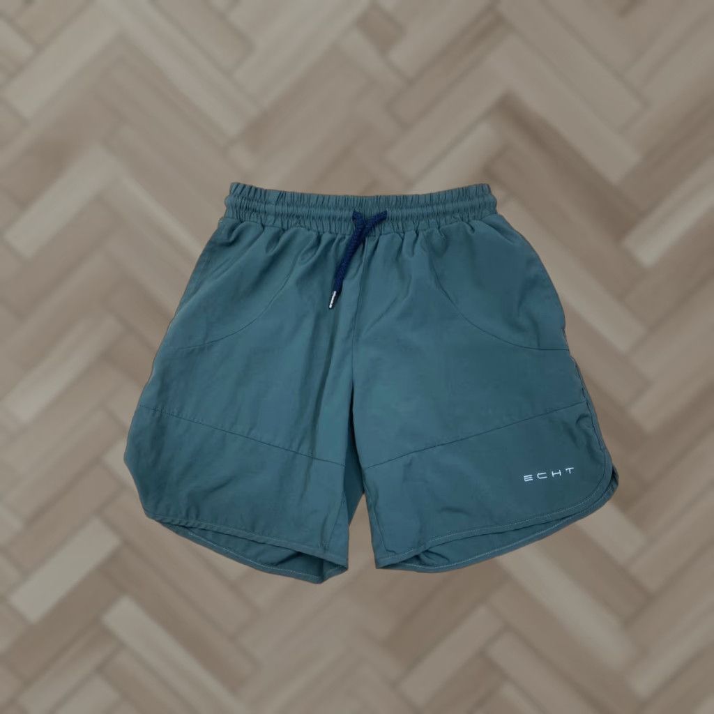 Vintage Echt Gym Shorts Mens S Green Drawstring Activewear Training Bodybuilding Size US 29 - 1 Thumbnail