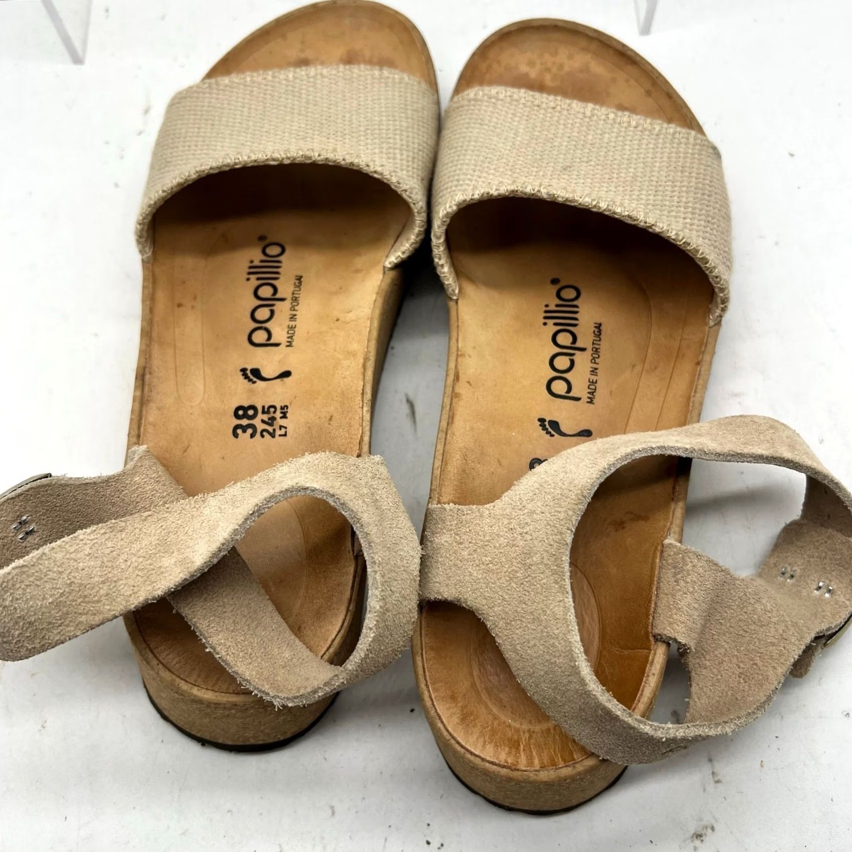 Birkenstock Birkenstock Papillio Glenda Wedge Sandals Cream Cork Platform Slingback Womens 38 US 7 Size Size US 7 / IT 37 - 6 Thumbnail