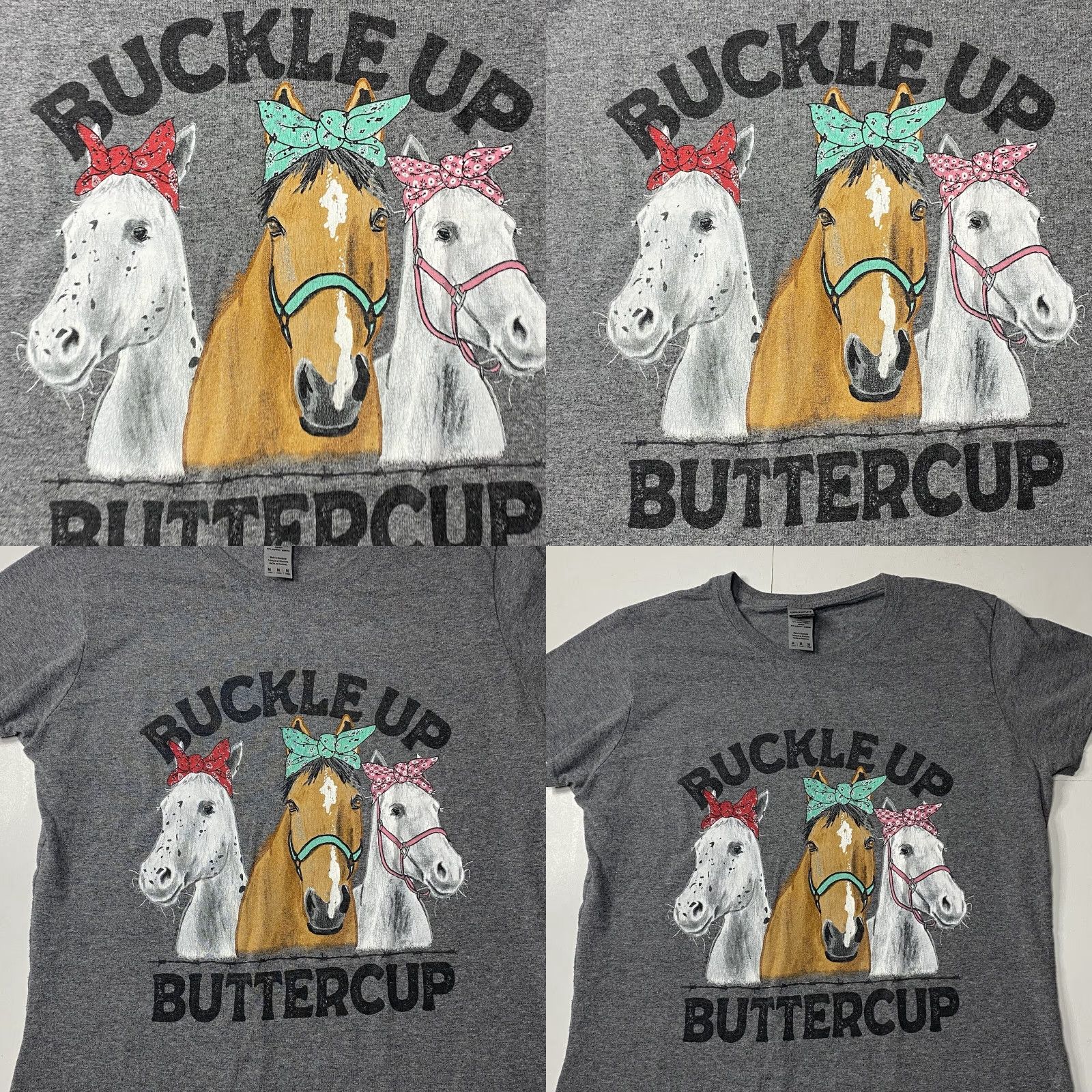Gildan Gildan T-Shirt Buckle Up Buttercup Gray Medium Regular Cotton Women’s T-Shirt, Crew Neck, Short Sleeve Size M / US 6-8 / IT 42-44 - 7 Thumbnail