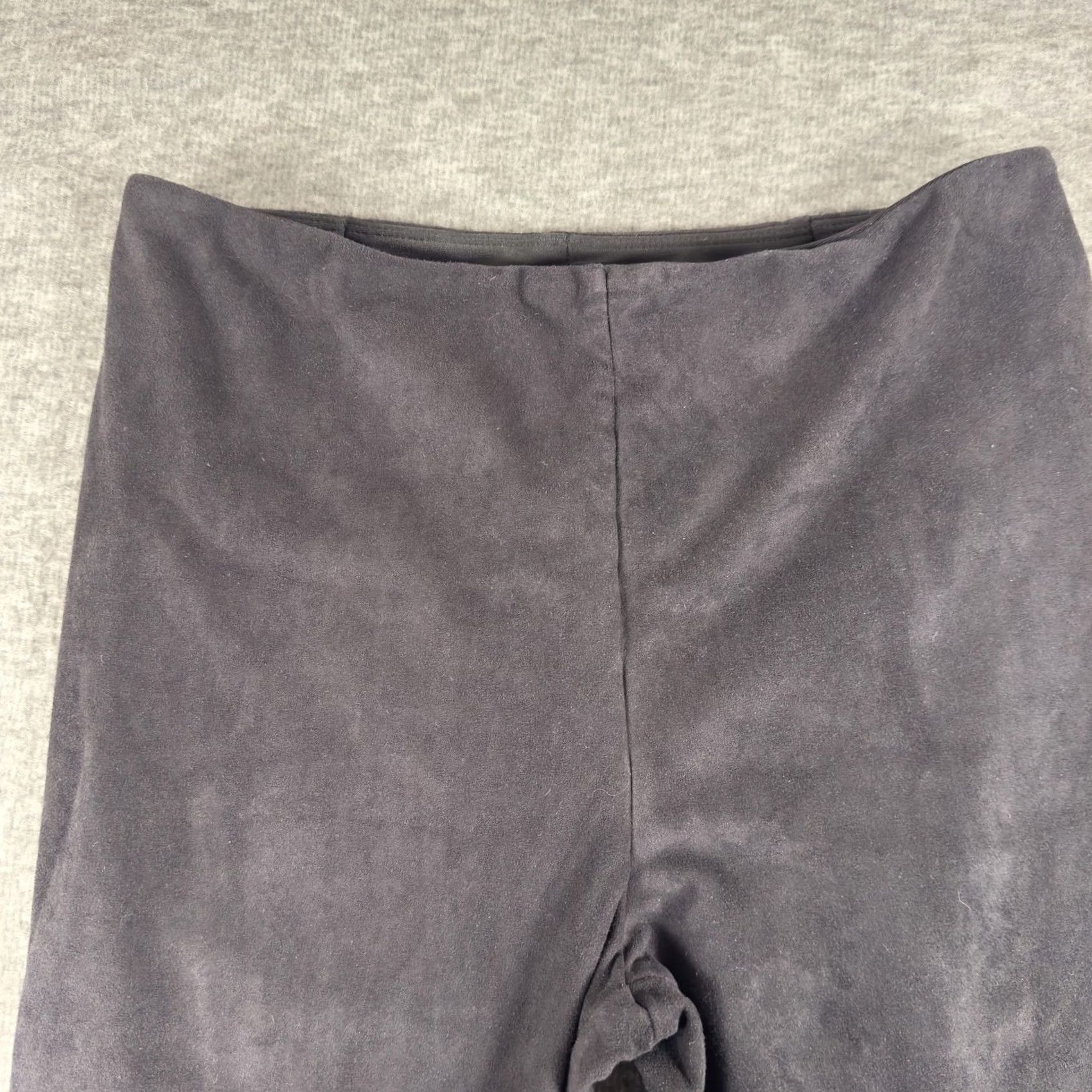 Vintage Lysse Pants Womens Medium Black Faux Suede Leggings High Rise Stretch Pull On Size 32" / US 10 / IT 46 - 2 Thumbnail