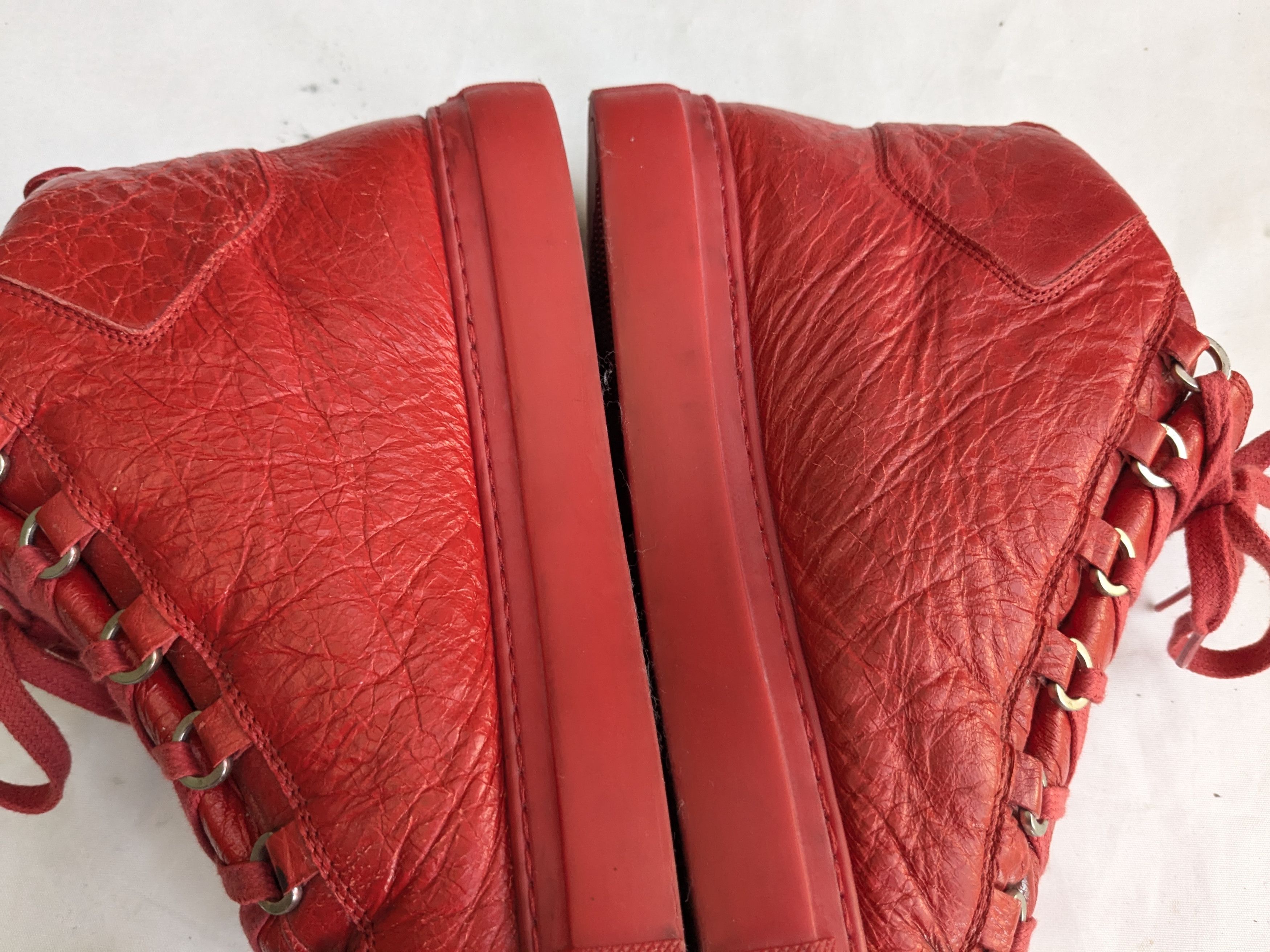 Balenciaga Balenciaga Arena Red 11 Leather High Tops Lace Up Size US 11 / EU 44 - 9 Thumbnail