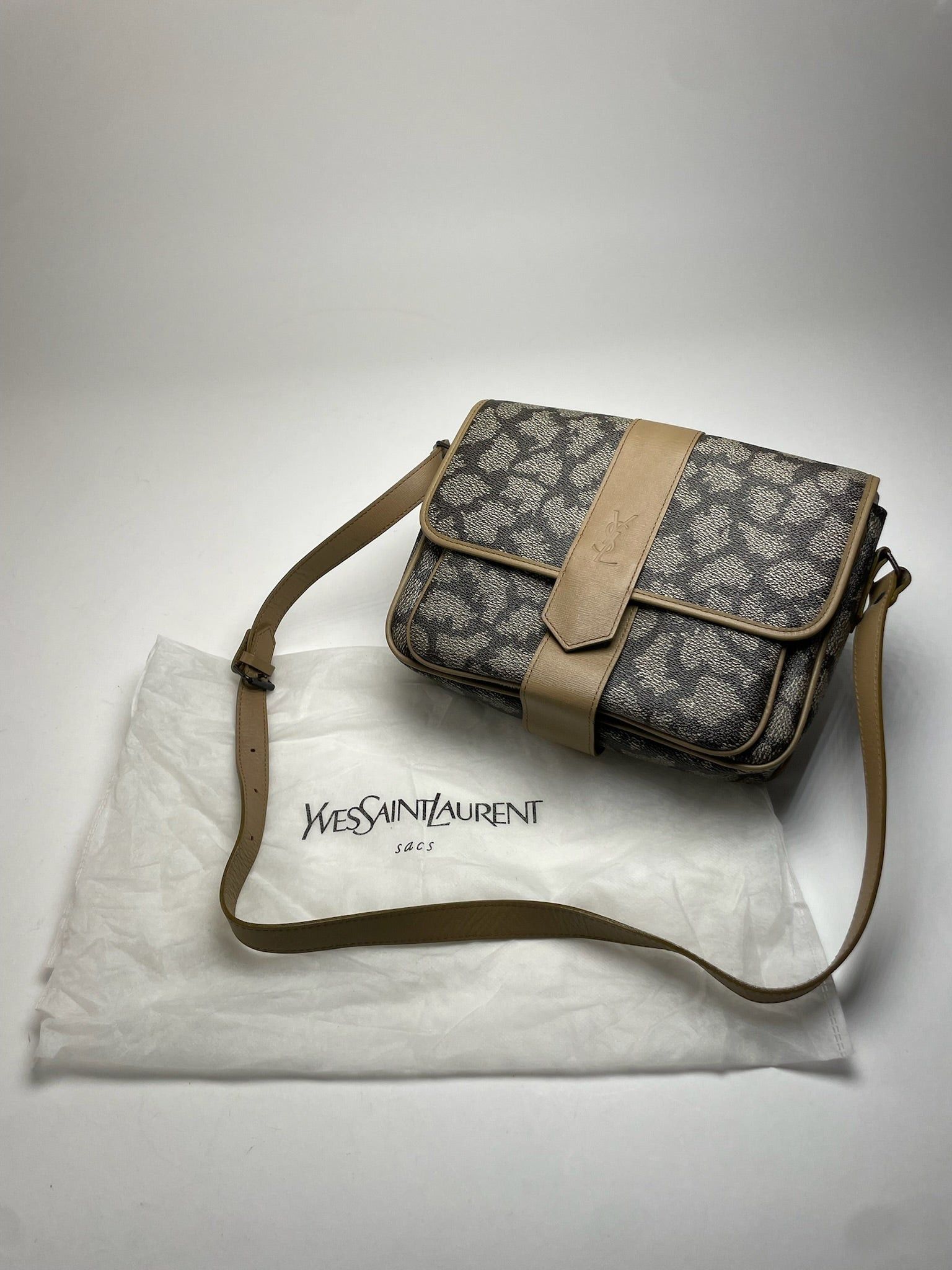 Other Vintage Yves Saint Laurent Stone Emblossed Leather Shoulder Size ONE SIZE - 1 Thumbnail