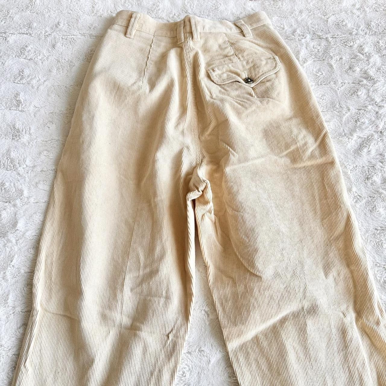 Other Vintage Liz Wear Corduroy Pants Womens 4 Cream High Waist Size 26" / US 2 / IT 38 - 6 Thumbnail
