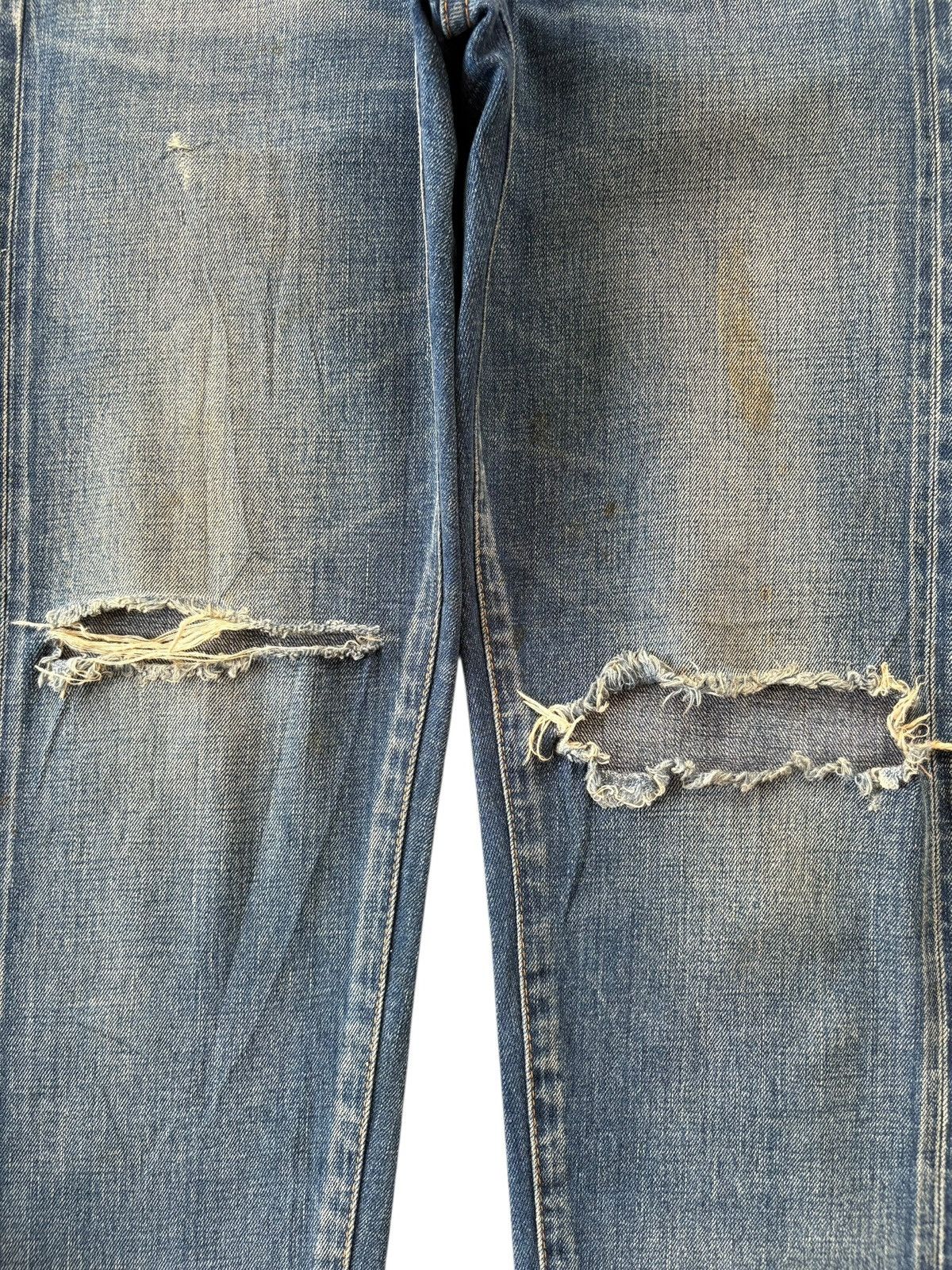 Edwin Vintage Japanese Brand Mud Wash Distressed Selvedge Jeans Size 28" / US 6 / IT 42 - 3 Thumbnail